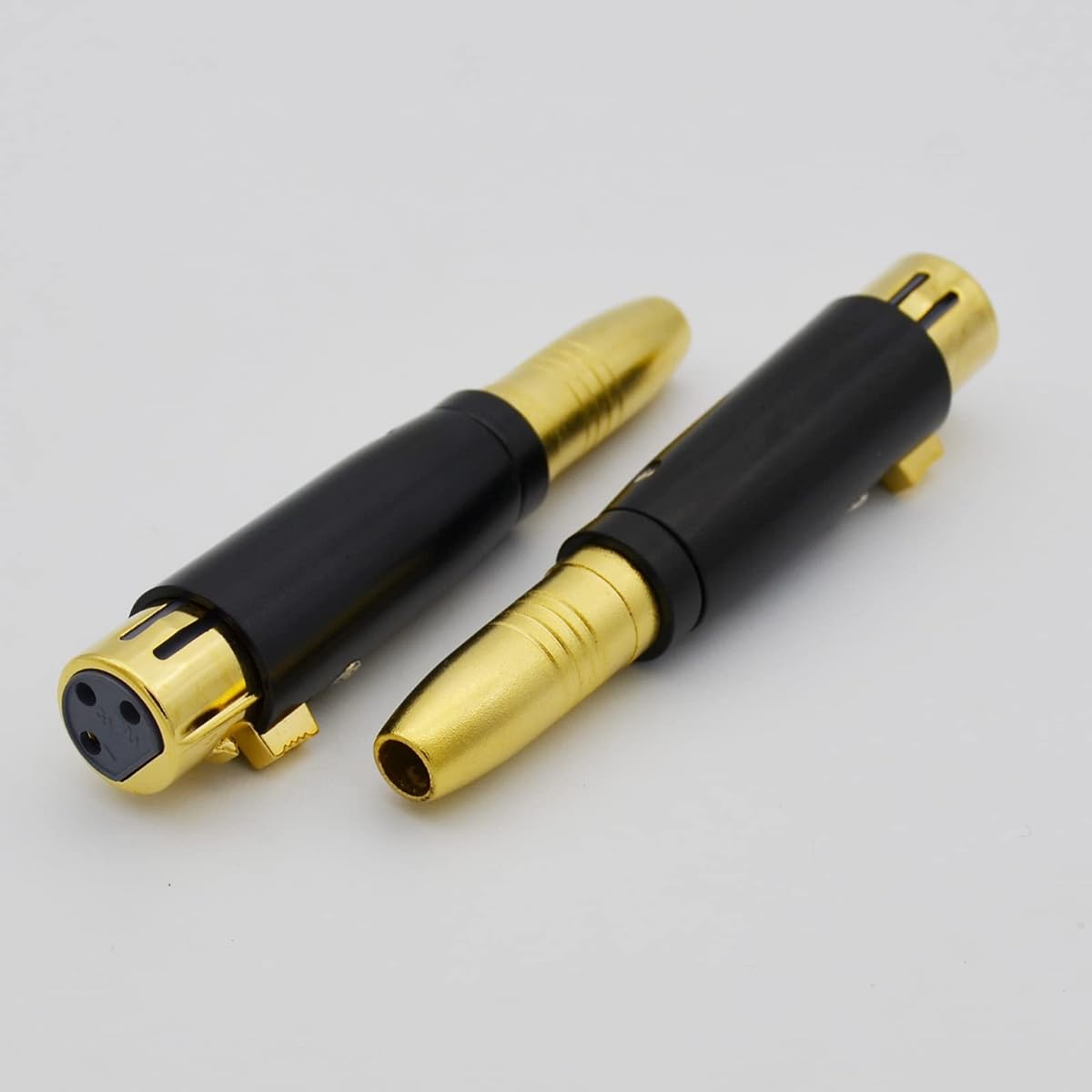 Czyuntuo XLR Female to 1/4" TRS Female Audio Adapter Gold Plated XLR 3 Pin to 6.35mm Socket Balanced Audio Connector for Microphone DJ - Pack of 2 Black
