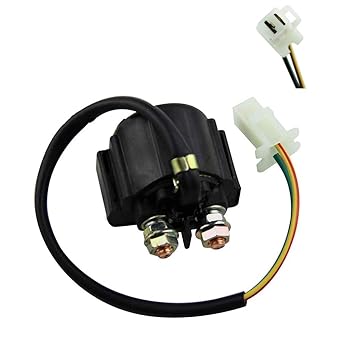 Starter Relay Cell Relay Motor 2 Wire Plug Connection Starter Relay Solenoid for Yamaha XV750 Virago SR185 YFM350 Honda ATV 300 Fourtrax
