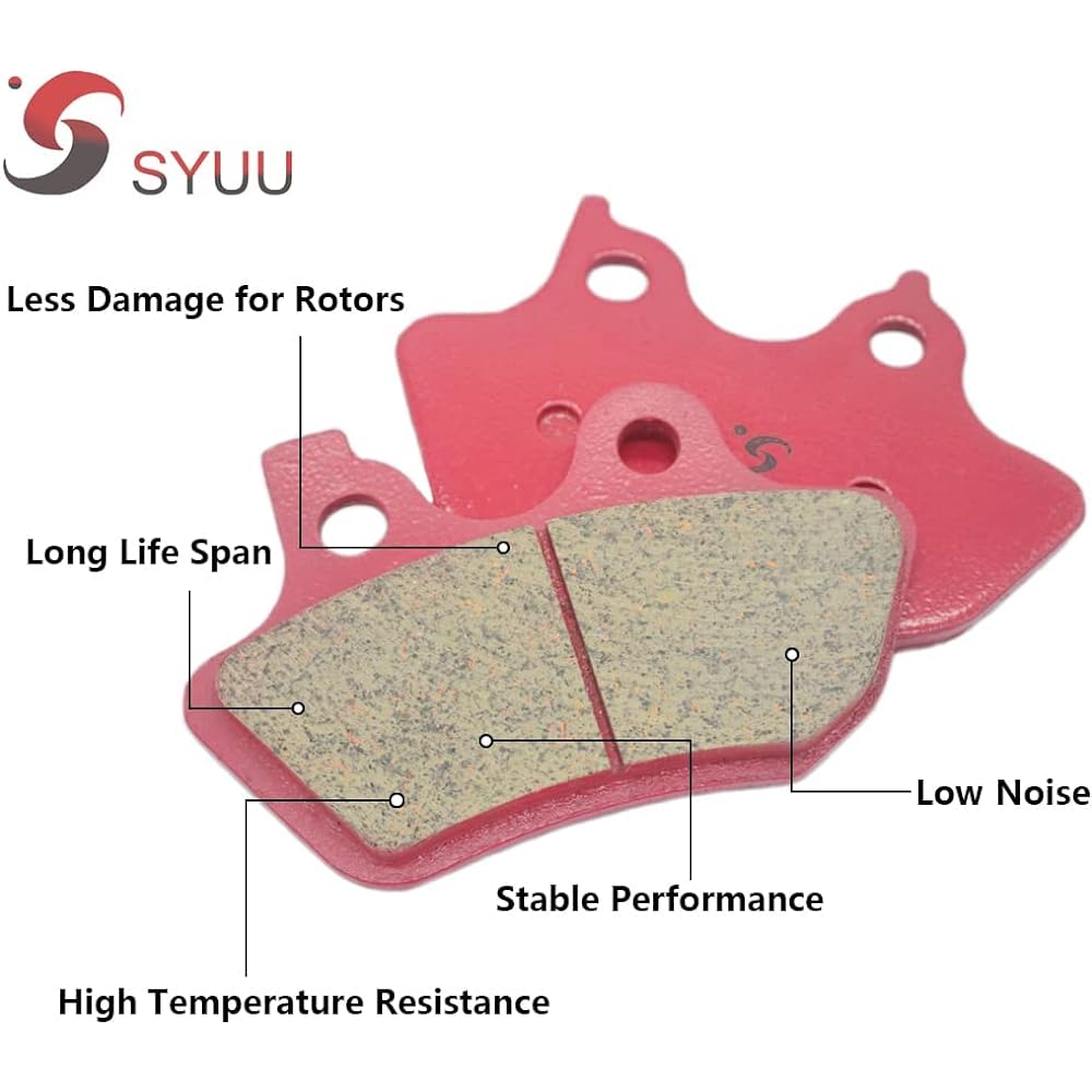 SYUU Motorcycle Replacement Front Rear Ceramic Brake Pads Brake Pads for Harley-Davidson FLSTN/FLSTNi Softail Deluxe 2005-2007 FLSTC Heritage Softail Classic 2000-2007 FA400F FA400R