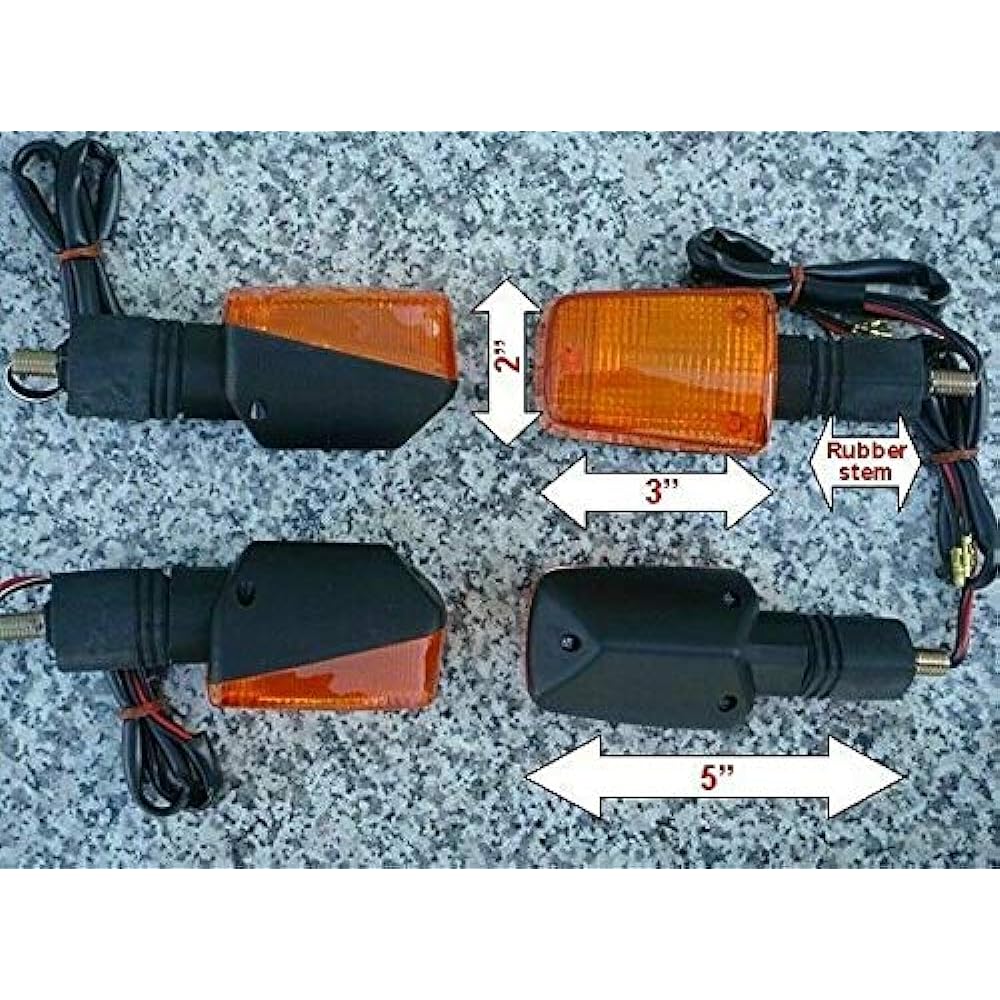 i5 Full Size Short Stem Dual Sport Turn Signal Set of 4 for Honda Kawasaki Suzuki Yamaha