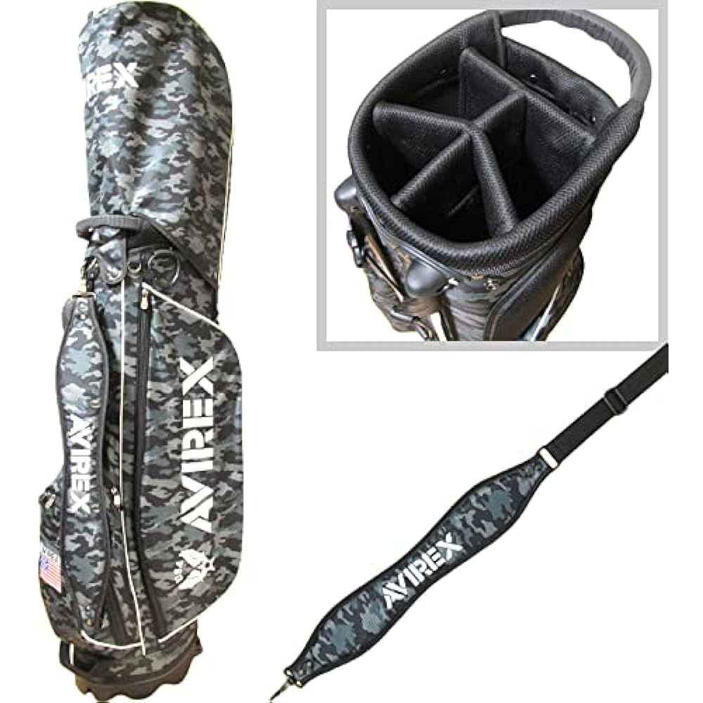 AVXBB1-01C Avirex Stand Type Caddy Bag Golf Bag AVIREX Club Case Limited Model Self Rare Item