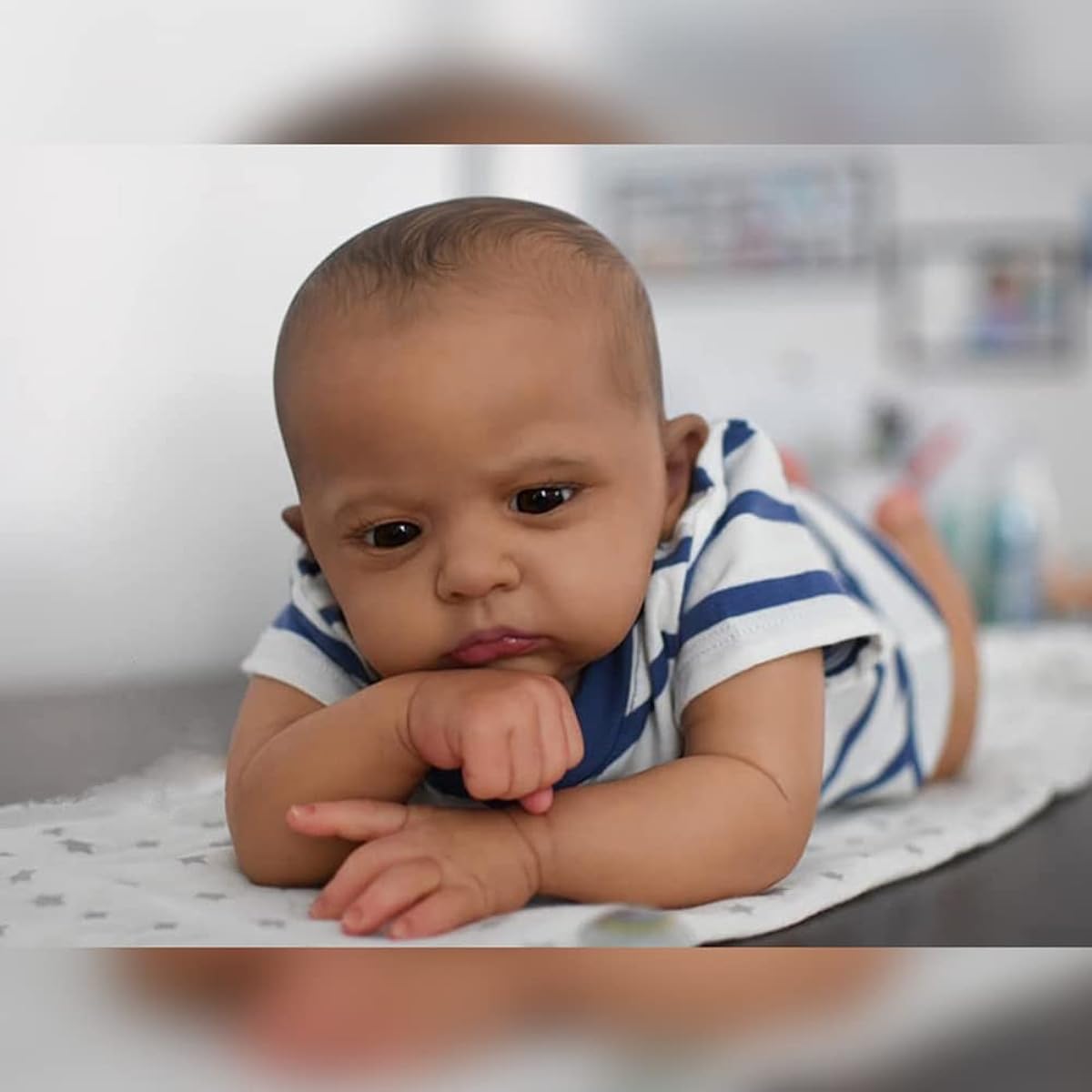 Lonian Dark Brown Reborn Doll 24 Inch Pre-painted Finished Doll (Brown eyes)