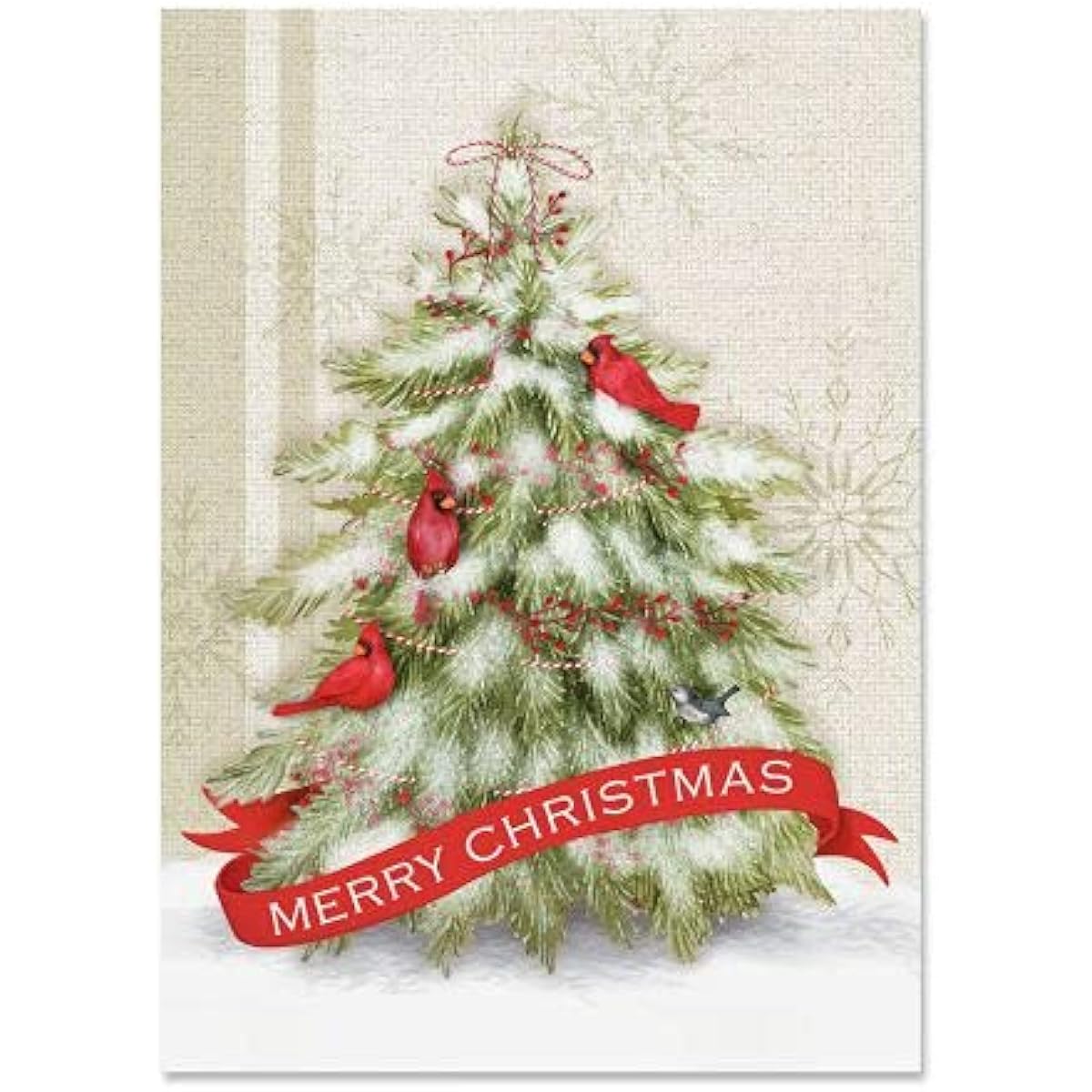 Nicole Tamarin Winter Tree Christmas Cards, Set of 18 5" x 7" Holiday Greeting Cards