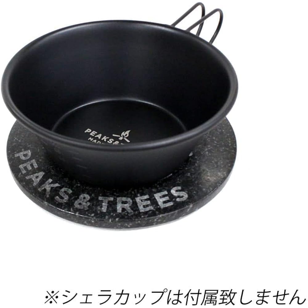 PEAKS&TREES Granite Stone Lid Lid Black Coaster Heat Resistant 600℃ Insulation Lid Sierra Cup Rice Cooking Utensil Cooker Outdoor Camping Trivet (Stone Lid Black Single Item) Peaks & Trees