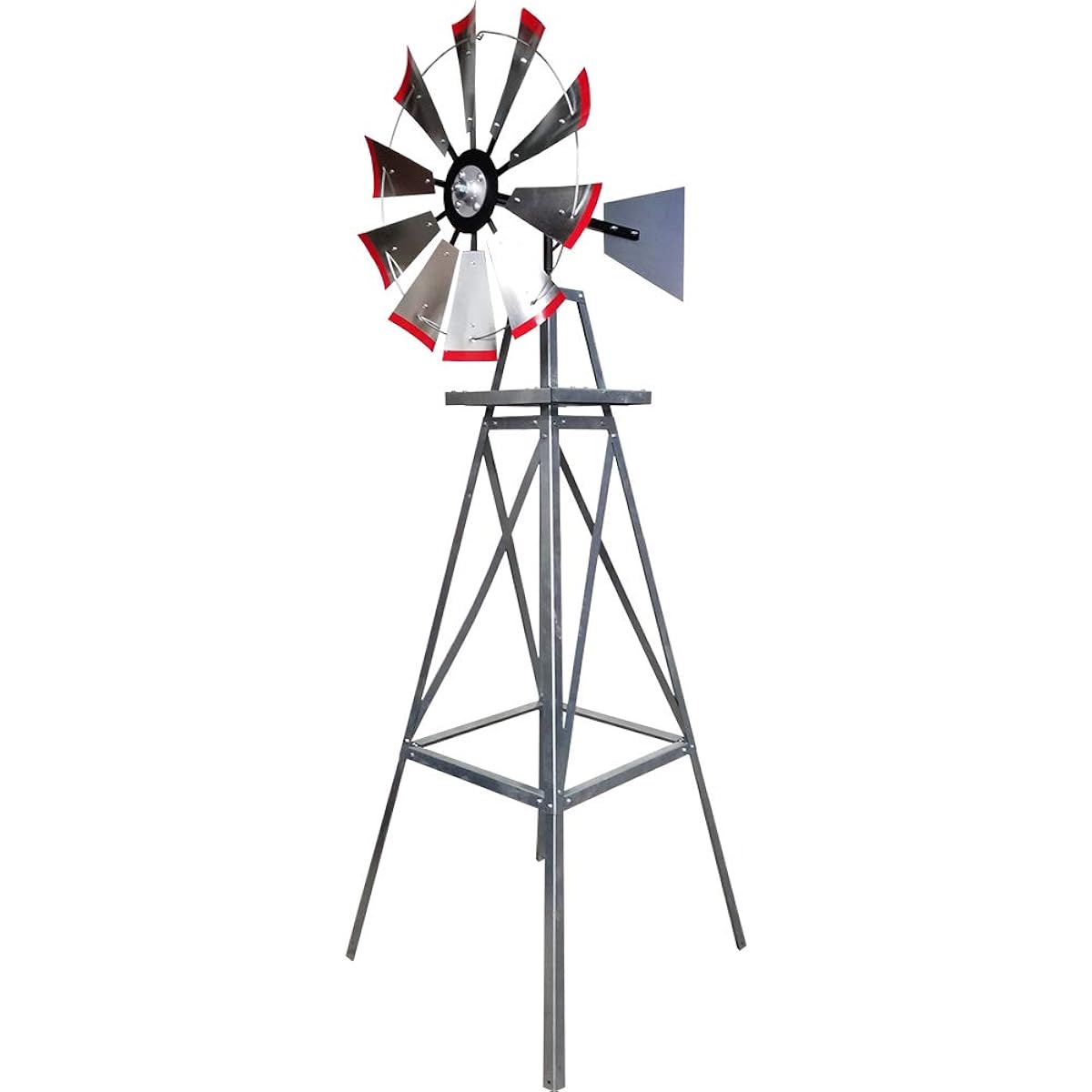 8ft Tall Windmill with Plain Ladder and Metal Stand