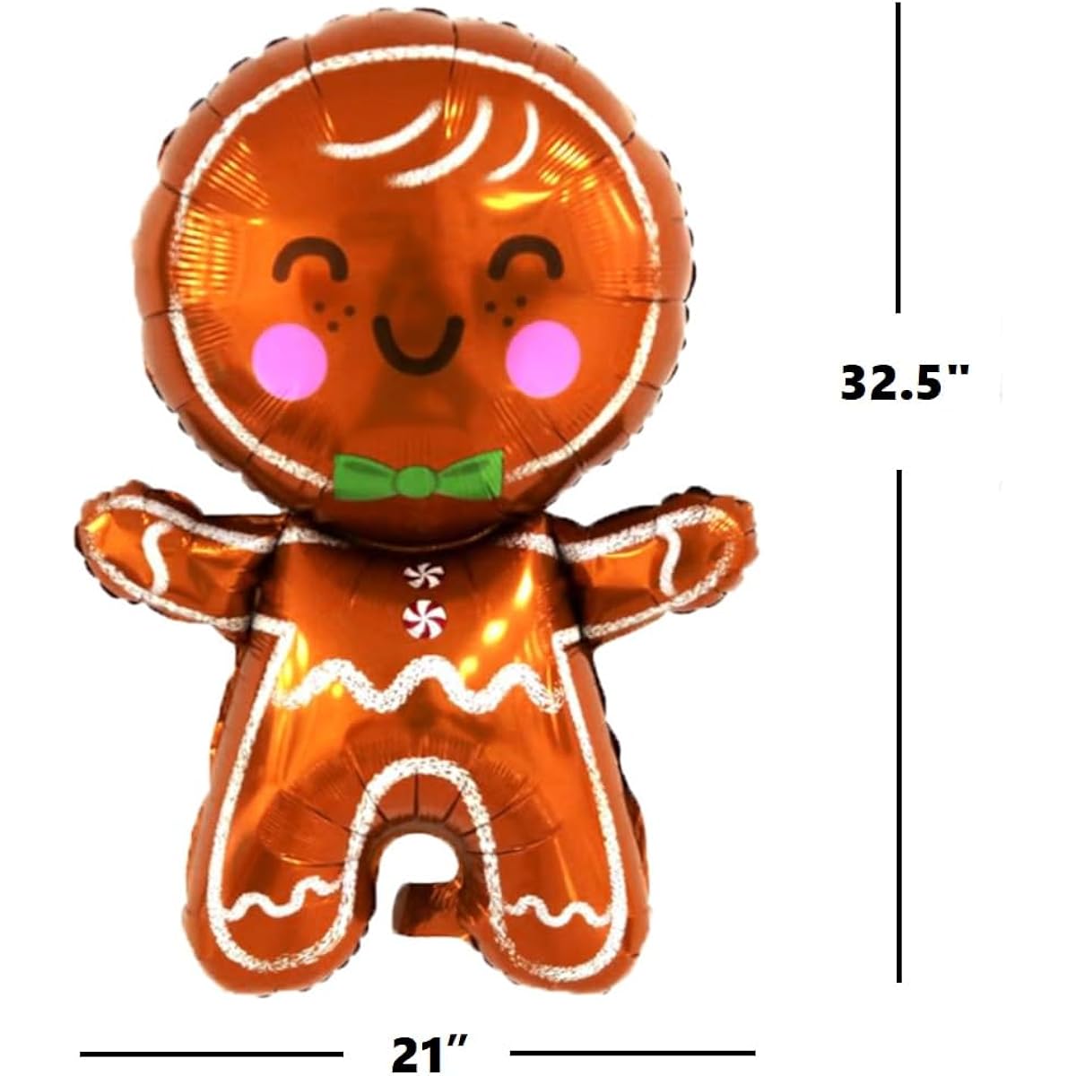 32.5" Gingerbread Man Christmas Foil Balloons - Large Gingerbread Man Christmas Decorations Kids Balloons New Year Party Supplier 6pcs