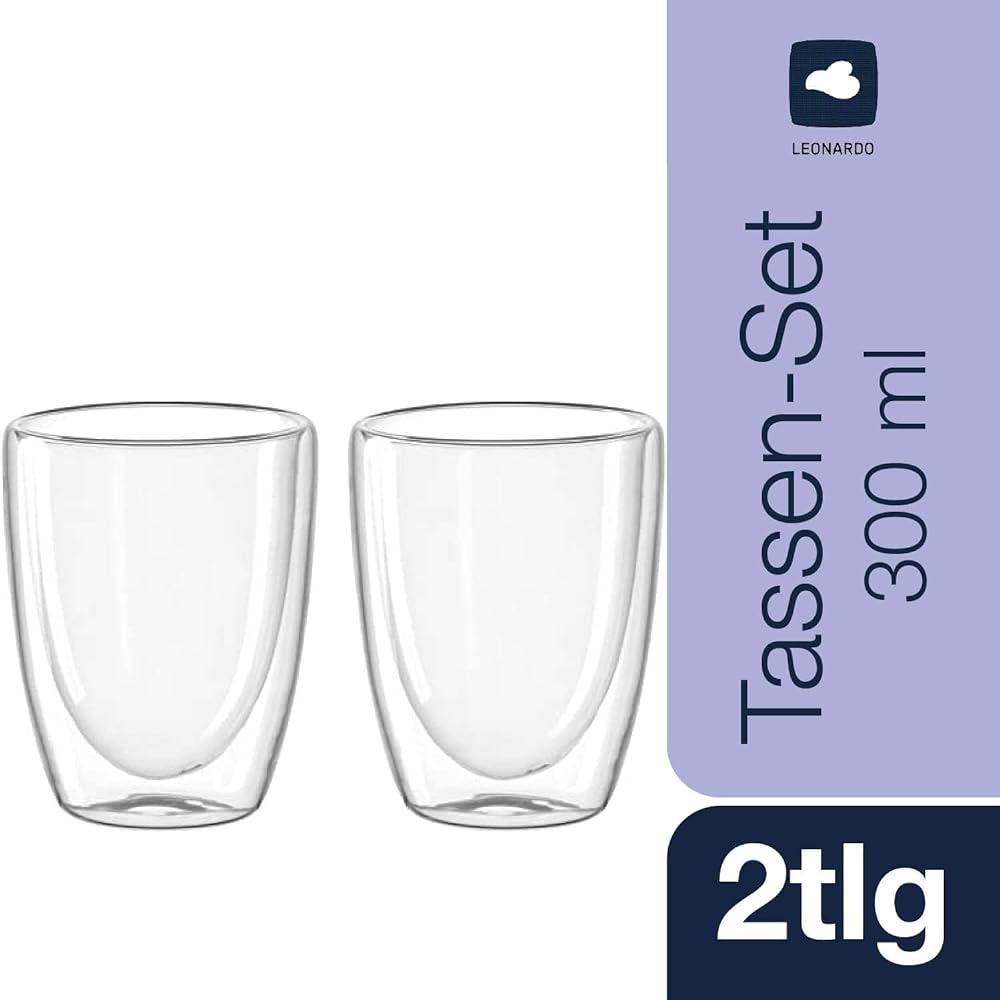 LEONARDO Double Wall Glass Set of 2 Heat Resistant Glass 300ml DUO 053060