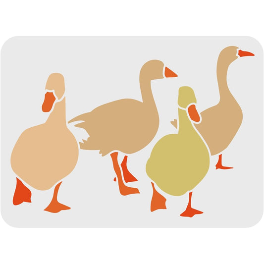 FINGERINSPIRE Duck Stencil Template 11.7x8.3 Inch Duck Template Plastic Duck Flock Paint Stencil Reusable Farm Animal Stencil DIY Decorative Stencil for Painting on Wood, Floors, Walls