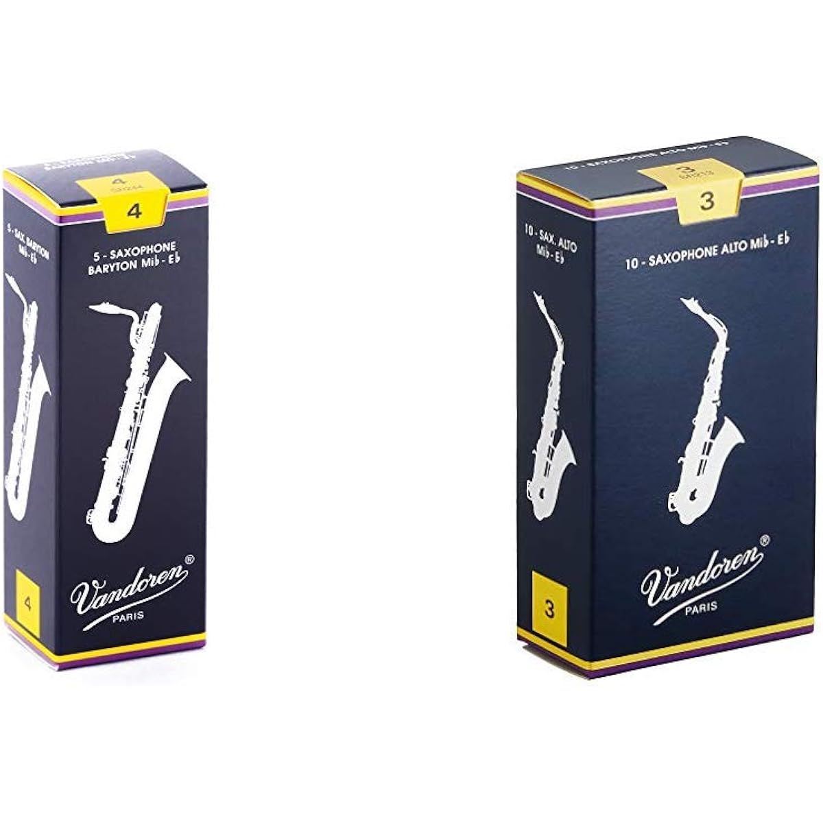 [Buy as a set] Vandoren Baritone Saxophone Reed Traditional Hardness: 4 (5 pieces) + Alto Saxophone Reed Traditional Hardness: 3 (10 pieces)
