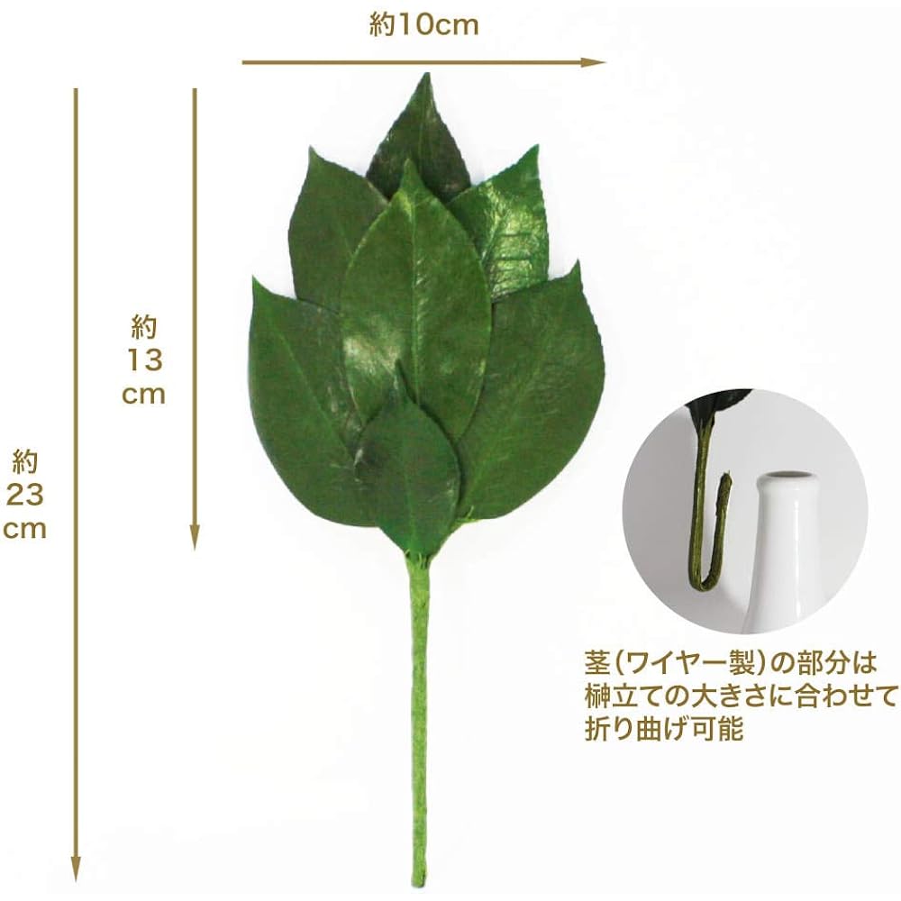 A&K Preserved Flower Sakaki Series MV Made in Japan Green Approx. 34 x 14 x 1 cm LK-012ML Pair (Set of 2)