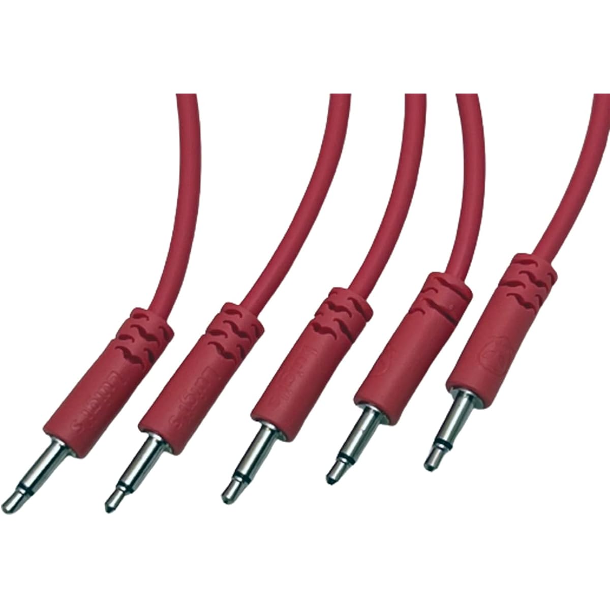 Starving Students Music Supplies Luigis Modular Supplies Spaghetti Eurorack Patch Cables, 5 Pink Cables, 24" (60cm)