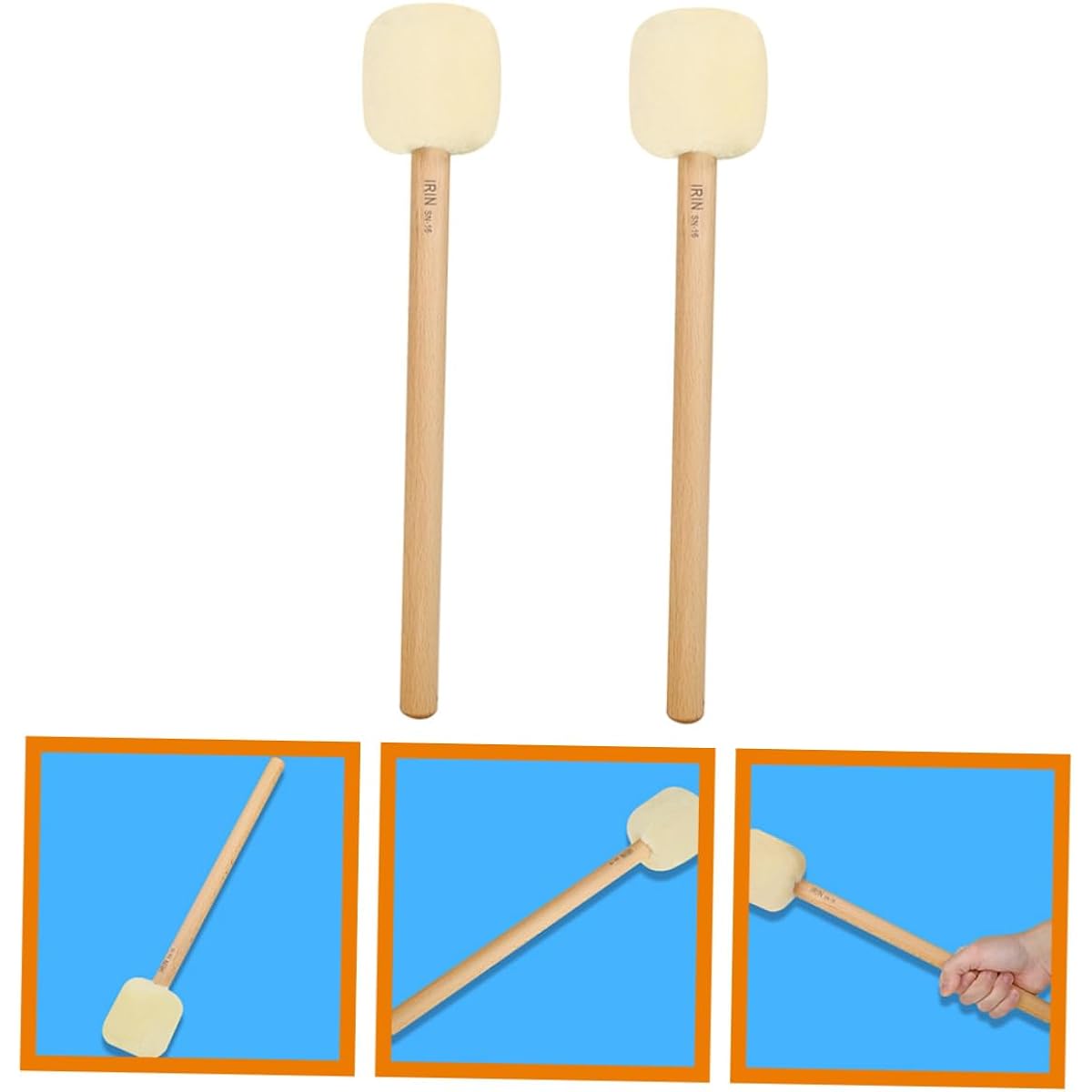 VICASKY 10 Big Drumstick Percussion Felt Drum Stick Band Drum Stick Drumstick Drum Mallet Drum Percussion