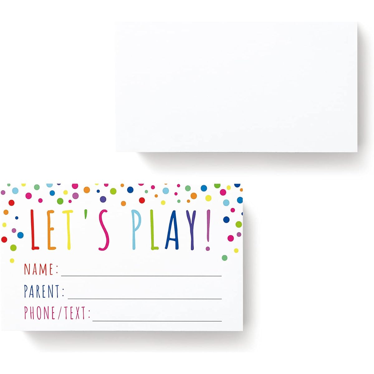Let's Play Cards Play Date Cards for Kids Children Call Cards Touch Cards Mommy Contact Cards Pack of 100
