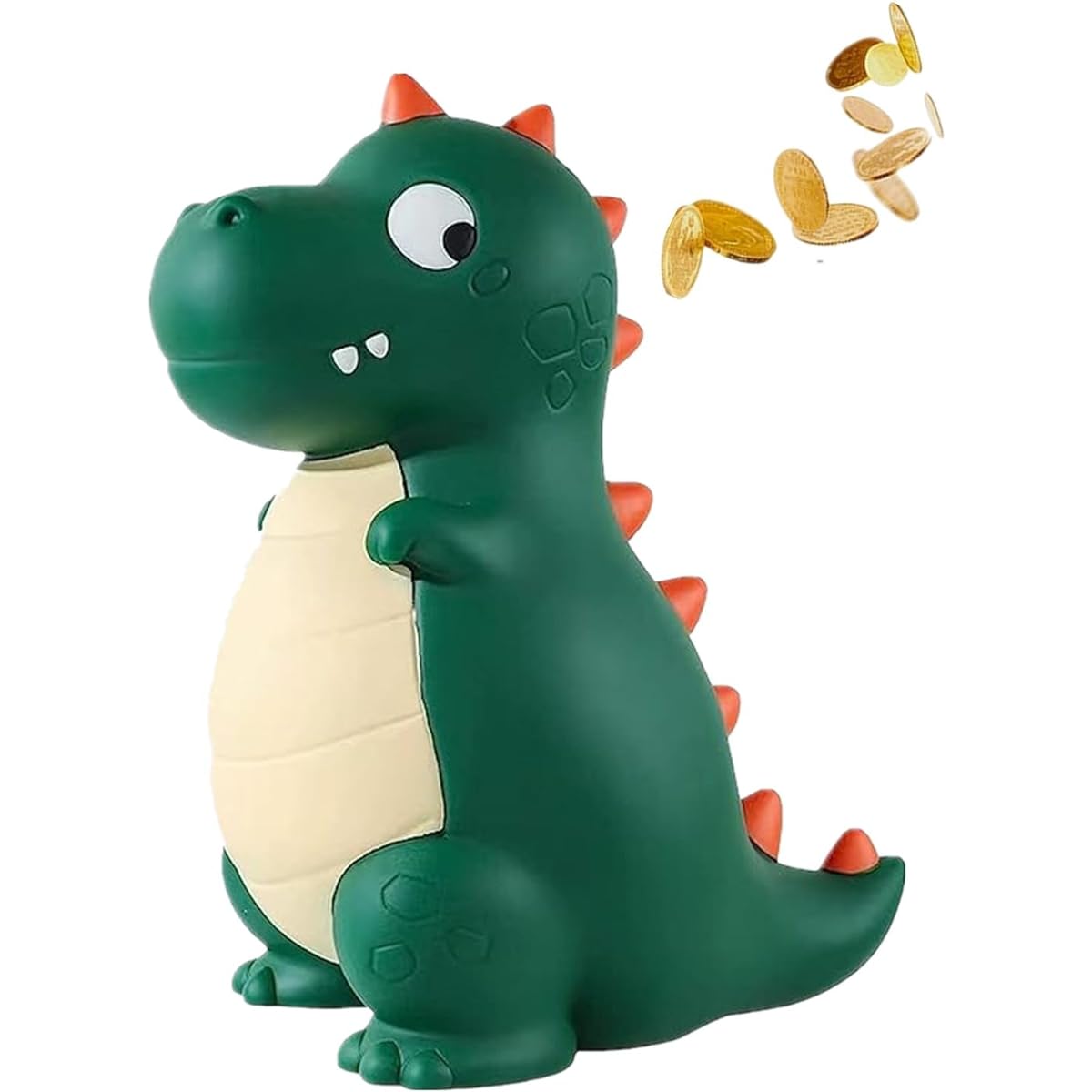 Pakproly Dinosaur Money Box, Unbreakable Plastic Piggy Bank for Kids, Cute Kids Money Box for Boys, Great Christmas and Birthday Gift (Green)