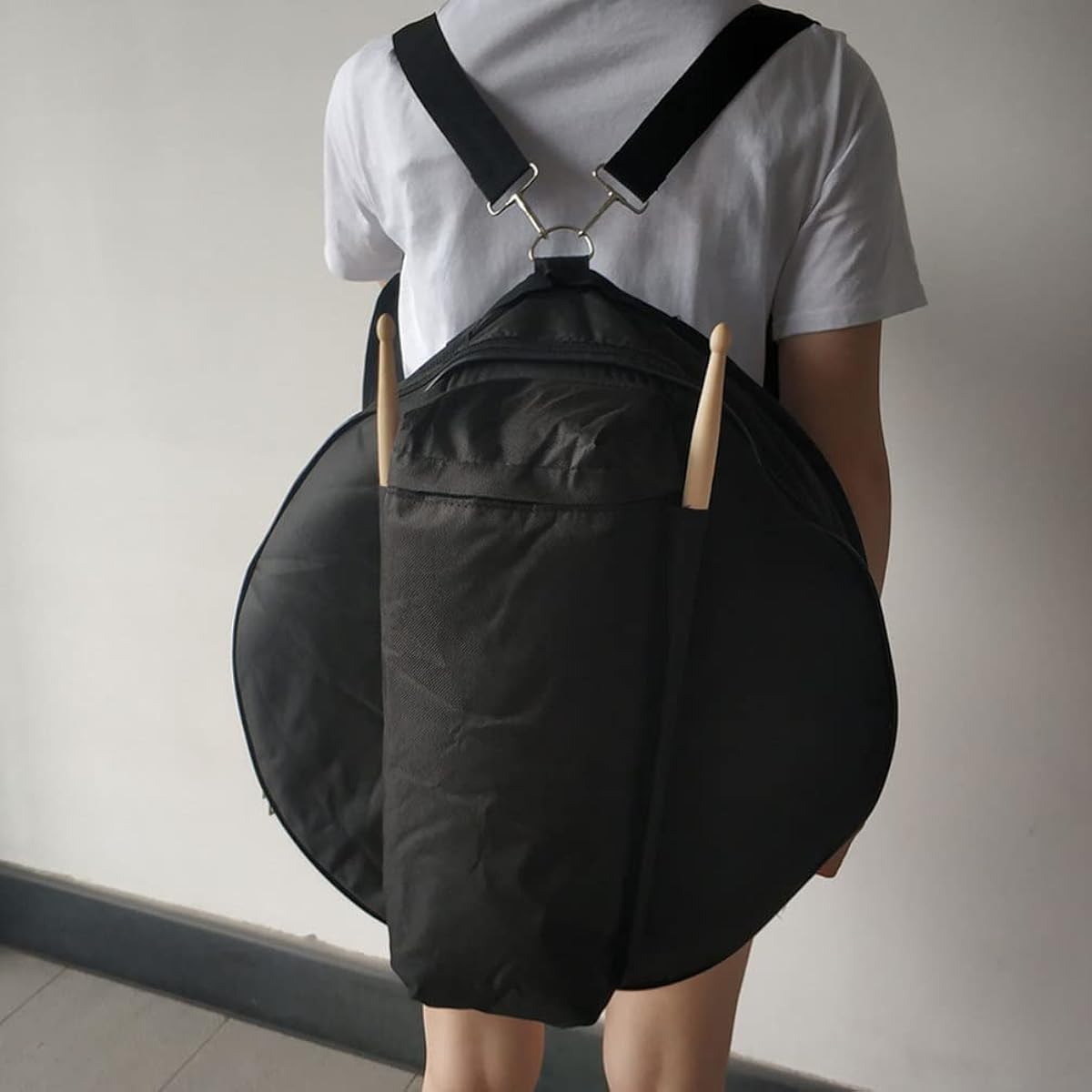EXCEART Drum Bag Snare Drum Bag Portable Oxford Cloth Drum Case Backpack Snare Drum Accessories for Gig Marching Band Storage and Transport 14" Black