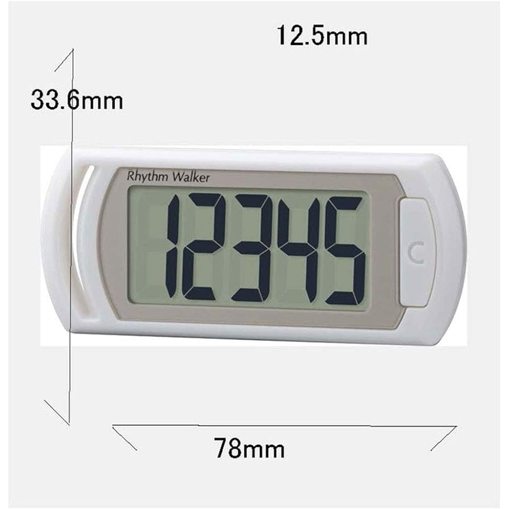 RHYTHM Pedometer Digital Rhythm Walker Ractis 3D Sensor Easy to Read Large Font White RHYTHM 9ZYA07RH03