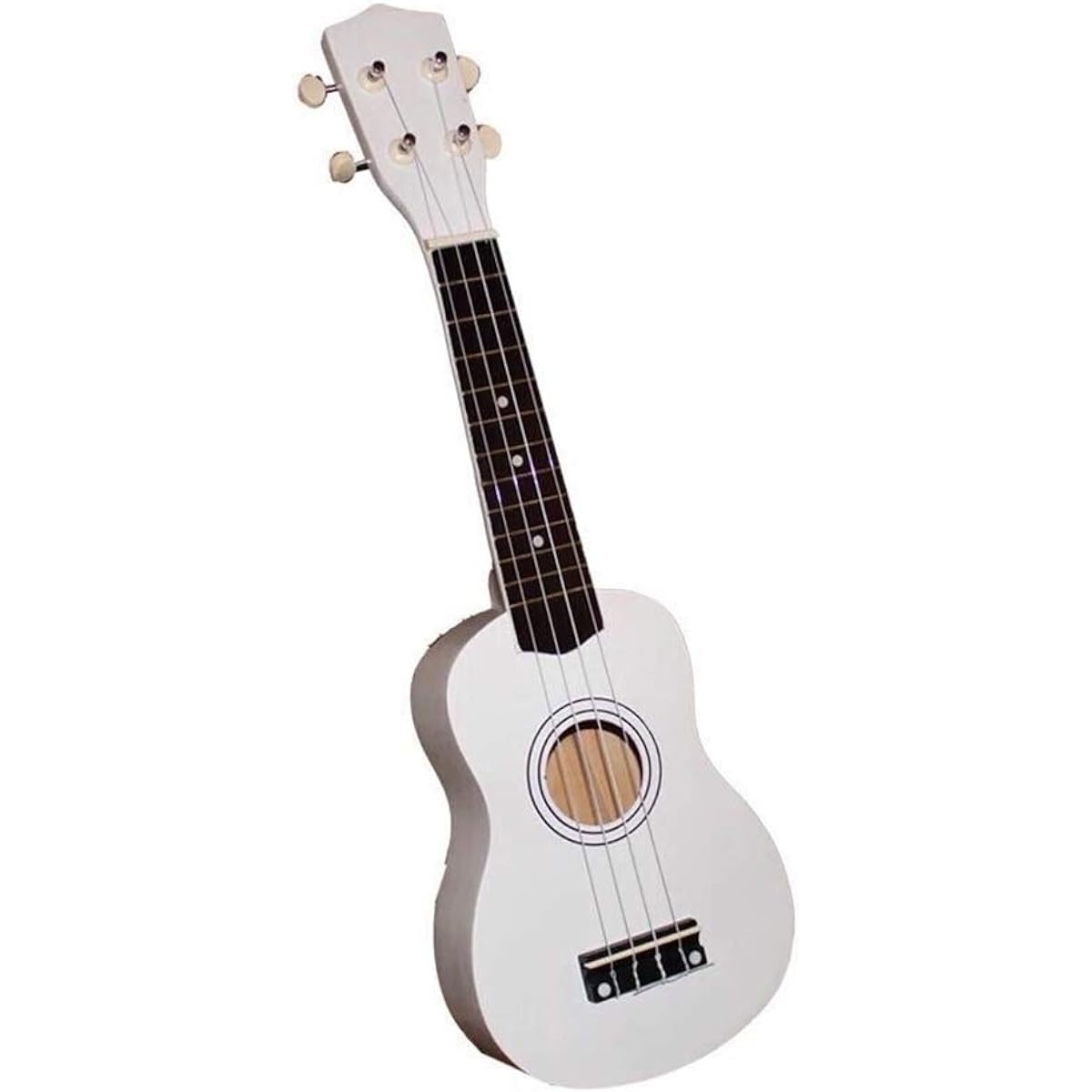 Ukulele 21 inch Acoustic Ukulele 4 String Hawaii Guitar Musical Instrument White Good enough for beginners (Color: White, Size: 21 inches)