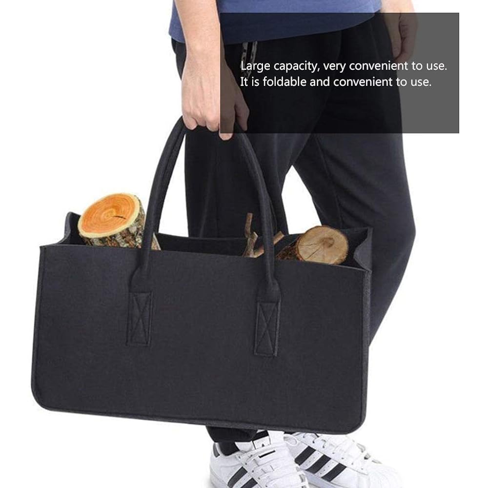 LIOOBO Firewood Tote Bag Firewood Bag Firewood Case Multifunctional 45x27x26cm Firewood Log Carrier Match Storage Bag Outdoor Camping (Random Color)