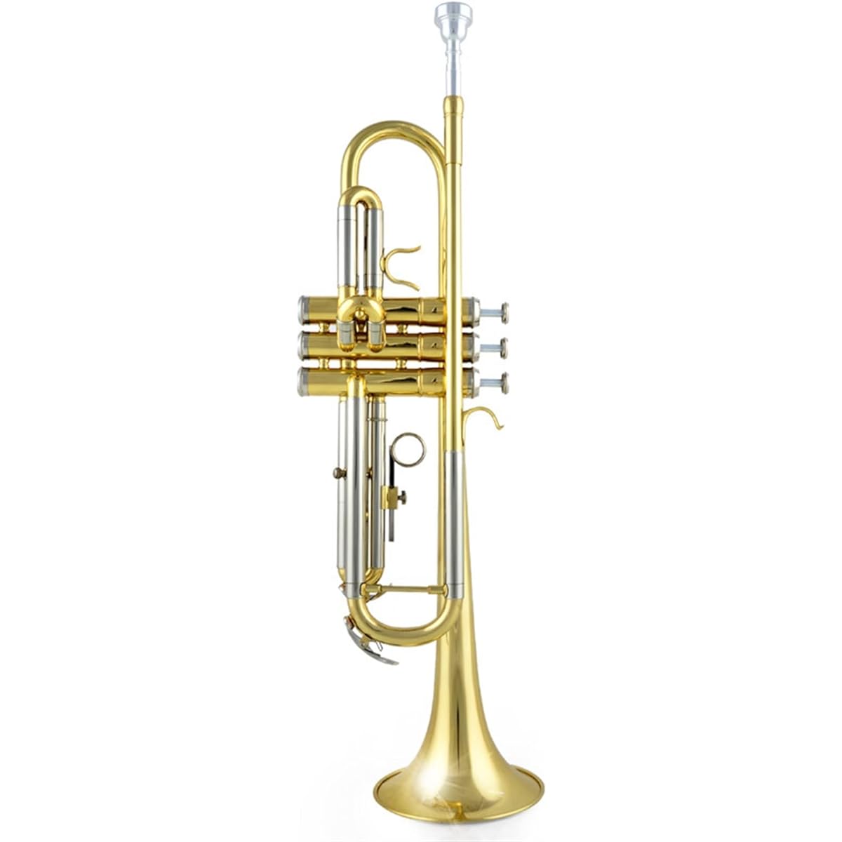 Standard White Copper Diamond Tube Body Two-tone Lacquered Gold B Flat Trumpet Instrument