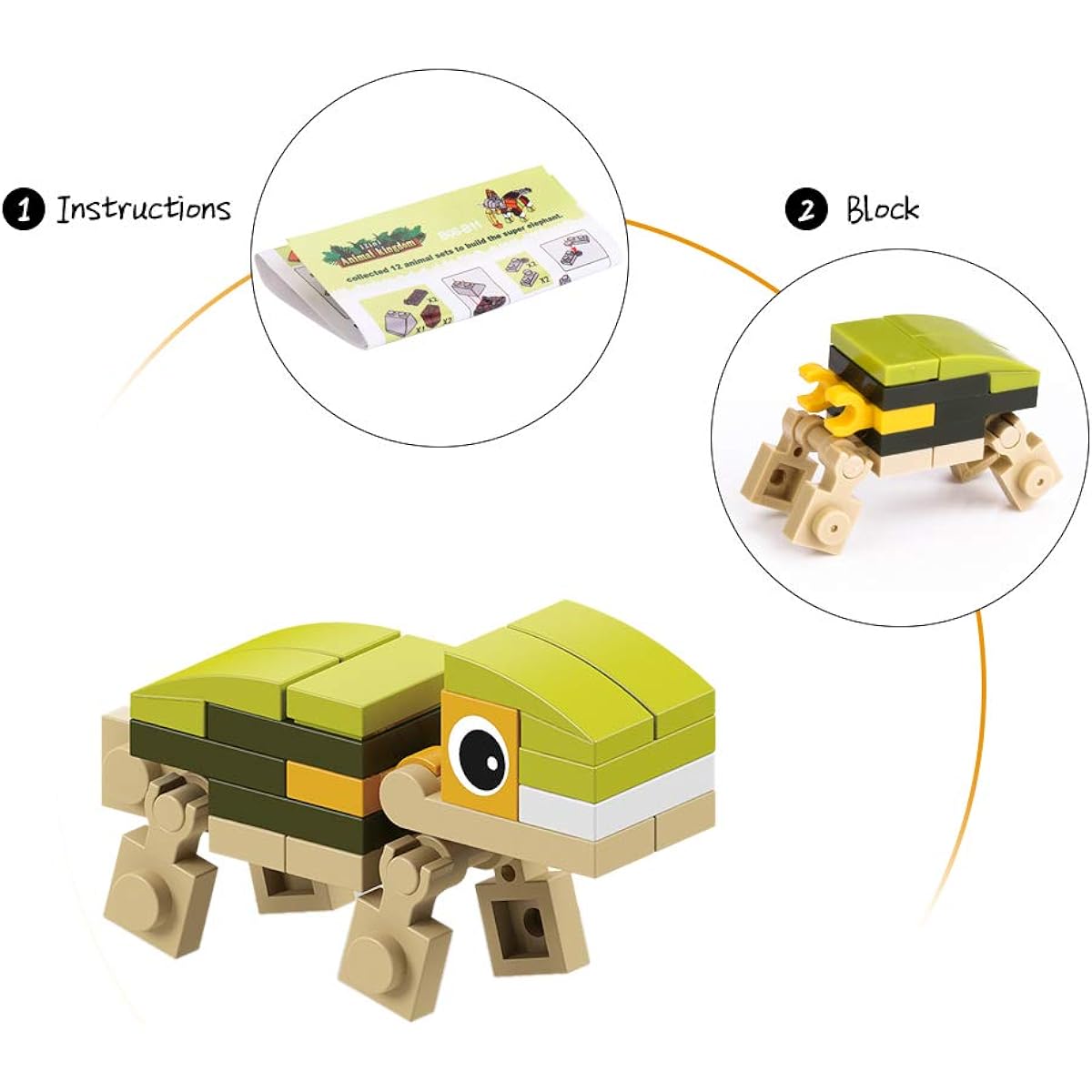 IAMGlobal 12 in 1 Mini Building Blocks Animal Assortment Toys Animal Building Blocks Stalk Toys Kids Party Favors Goodie Bags Birthday Carnival Giveaways