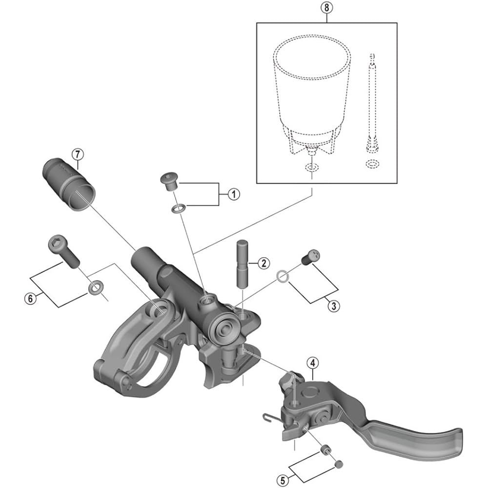 SHIMANO Repair Parts Lever Body Unit (For Left) BL-M8100 Y2RR98020