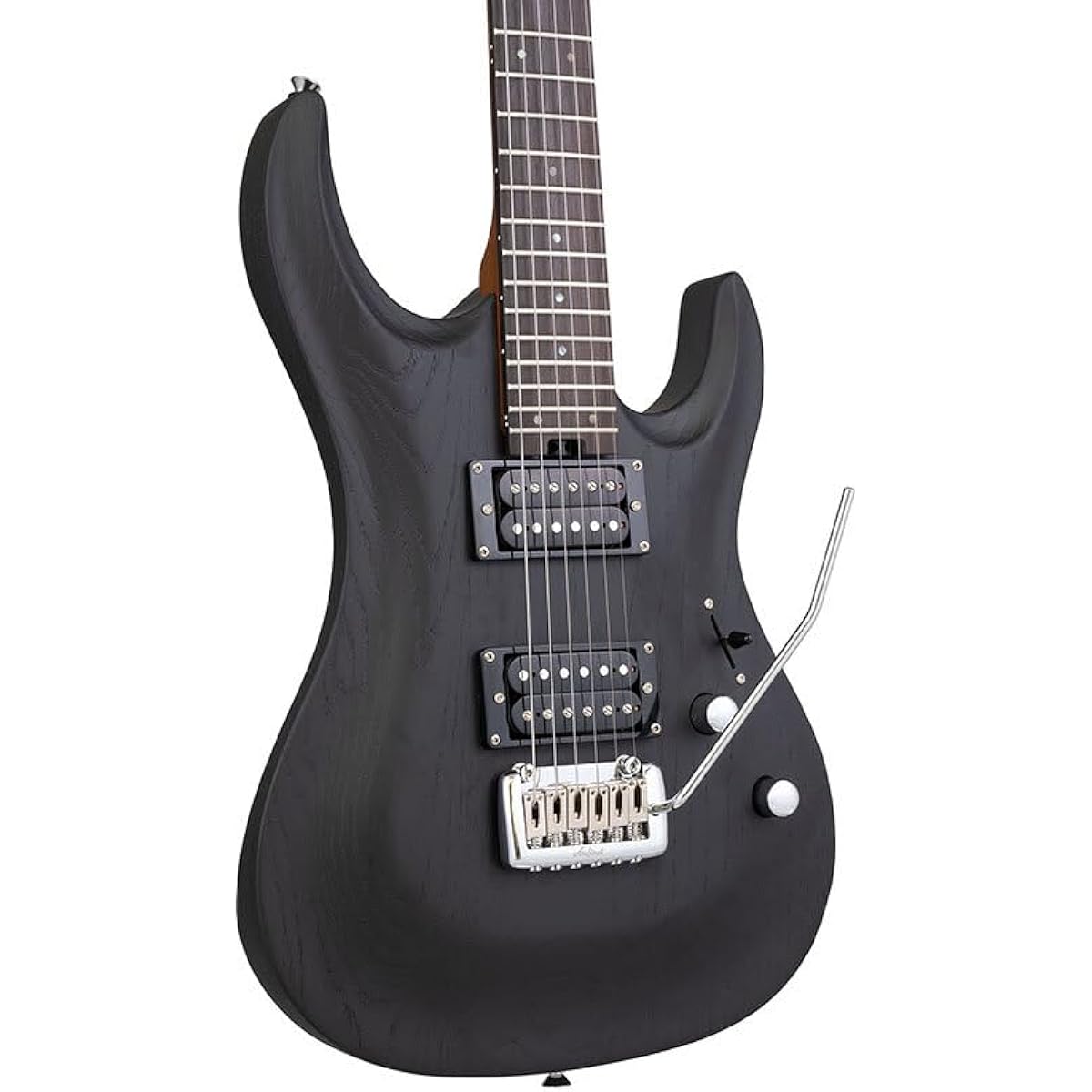 AriaProII MAC-DLX STBK Thermowood Aria Mac Deluxe MAC Series Electric Guitar Black Outlet