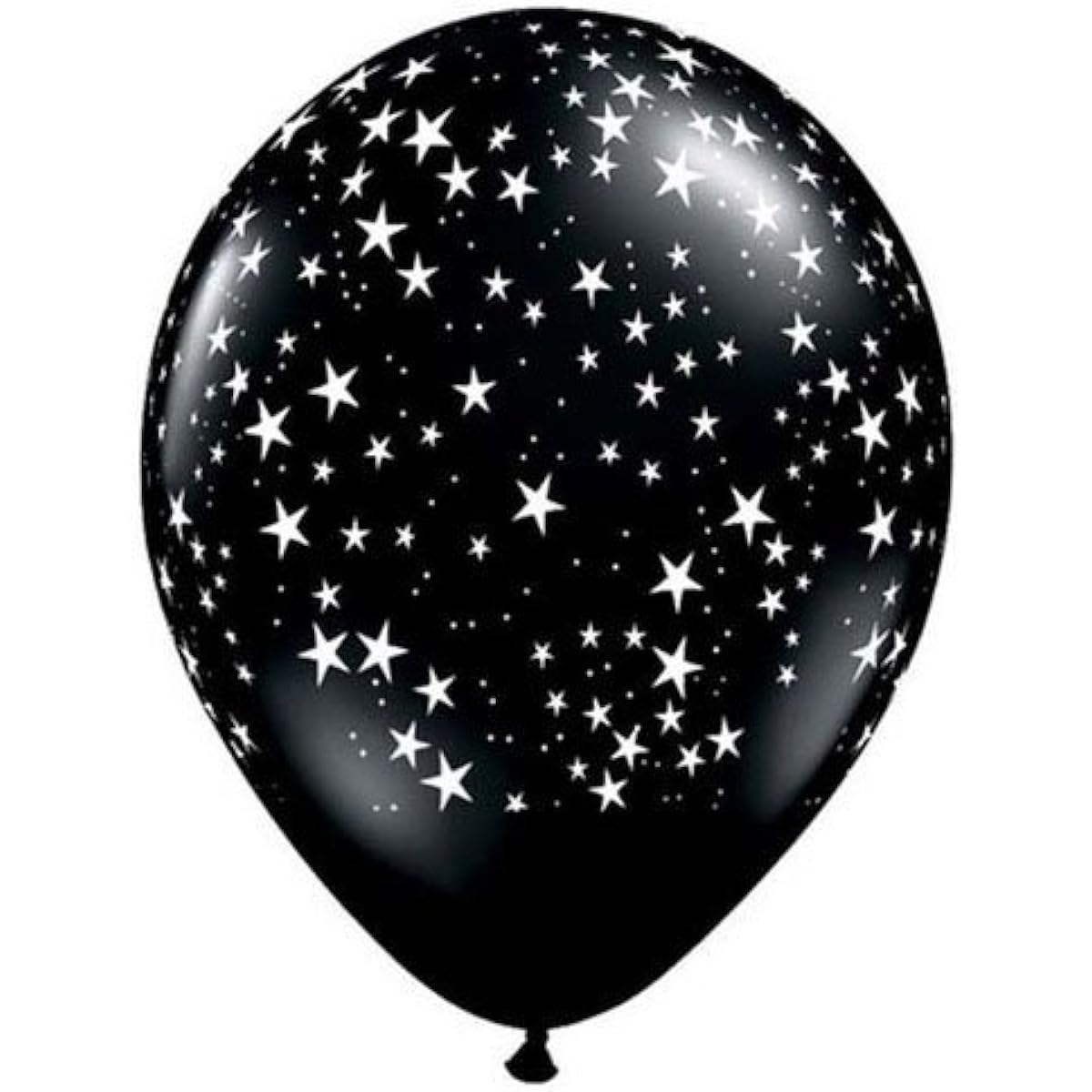 White Stars Around Solid Stars-a-round Black 10 Piece 11" Party Latex Balloons Decoration Space Birthday Elegant