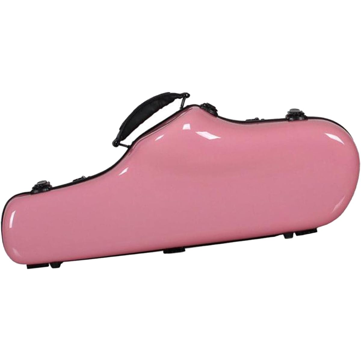 P Prettyia Portable Alto Saxophone Case with Detachable Shoulder Strap, Lightweight Carrying Bag, Hard Case for Saxophone, Pink