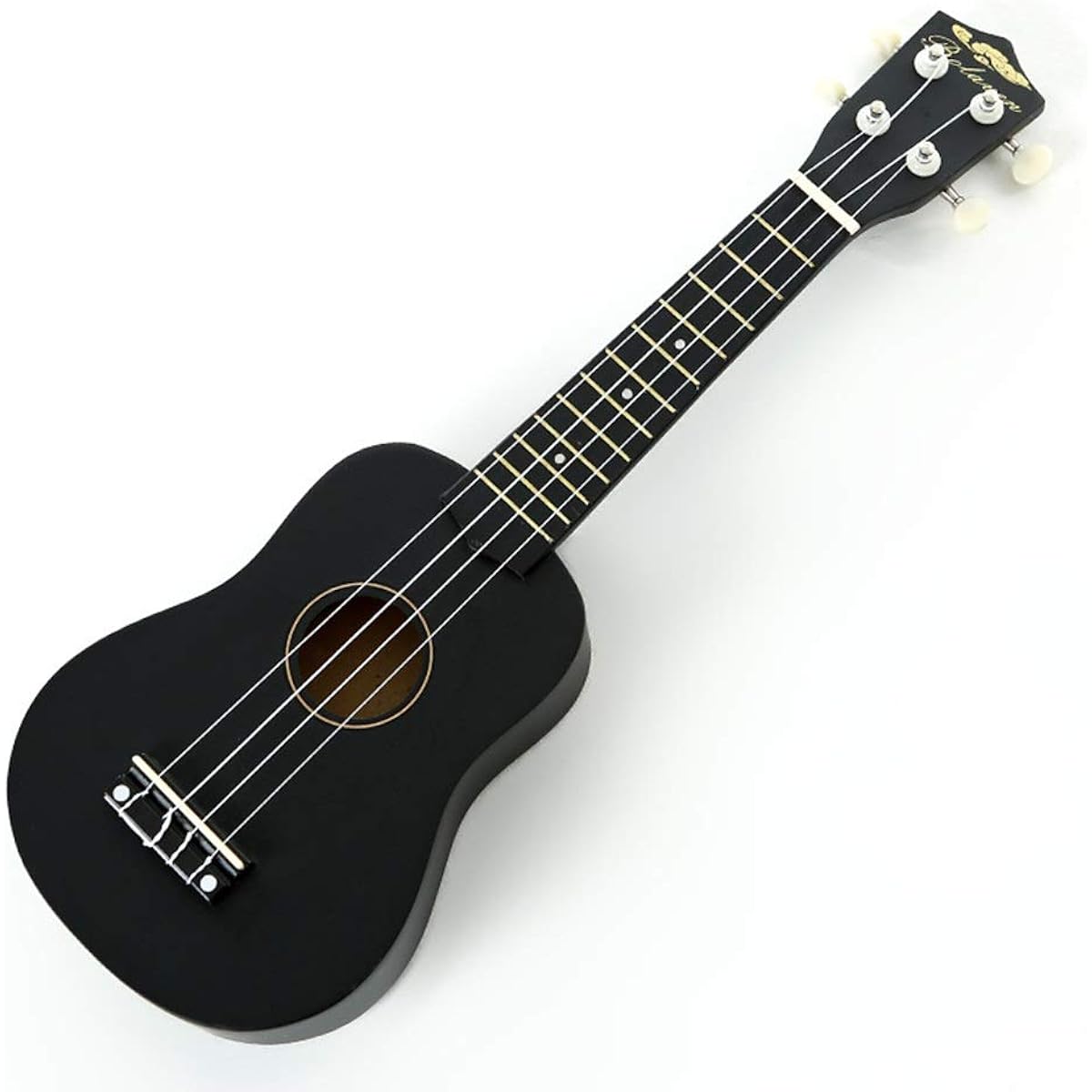 Ukulele Black Ukulele 4 String Instrument Perfect Gift for Beginners 21 Inch Concert Ukulele (Color: Black, Size: 21 inches)