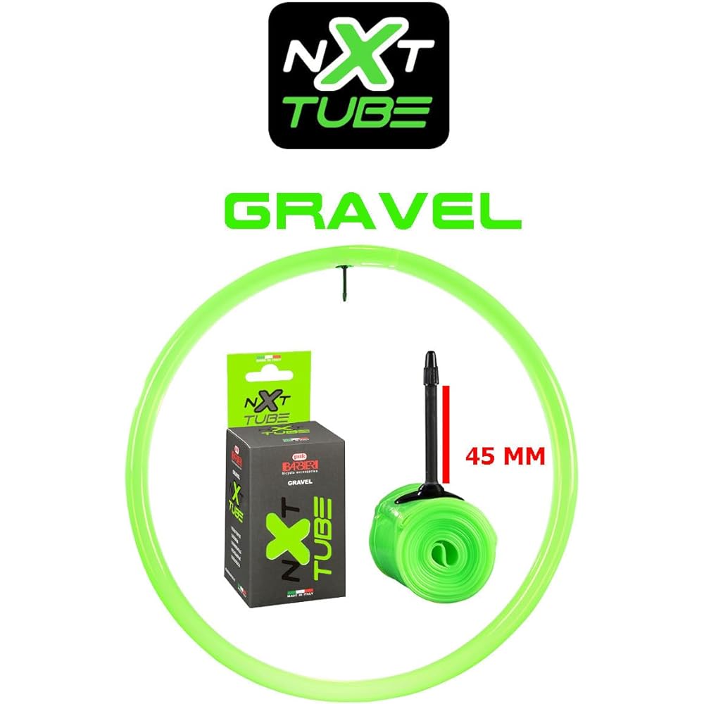 Barbieri Bicycle NXT TPU Tube GRAVEL 68g Presta 45mm Green 700X35-45 NXT/GRAVEL
