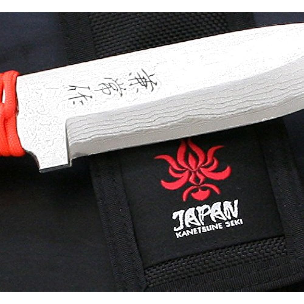 Sekikanetsune KB-260 Shu Karasu Damascus 15-layer high-grade carbon steel polished paracord wrapped