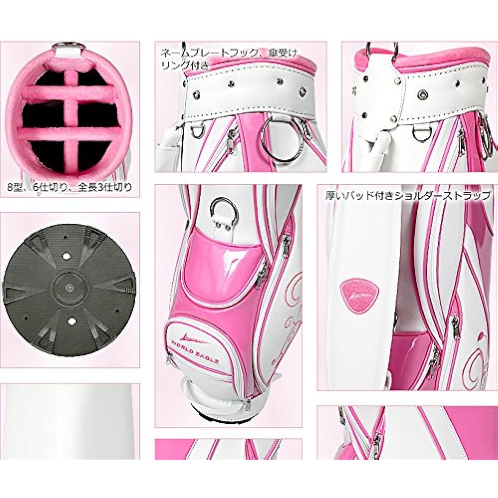 WORLD EAGLE Women's Caddy Bag G510 White/Pink [Parallel Import]