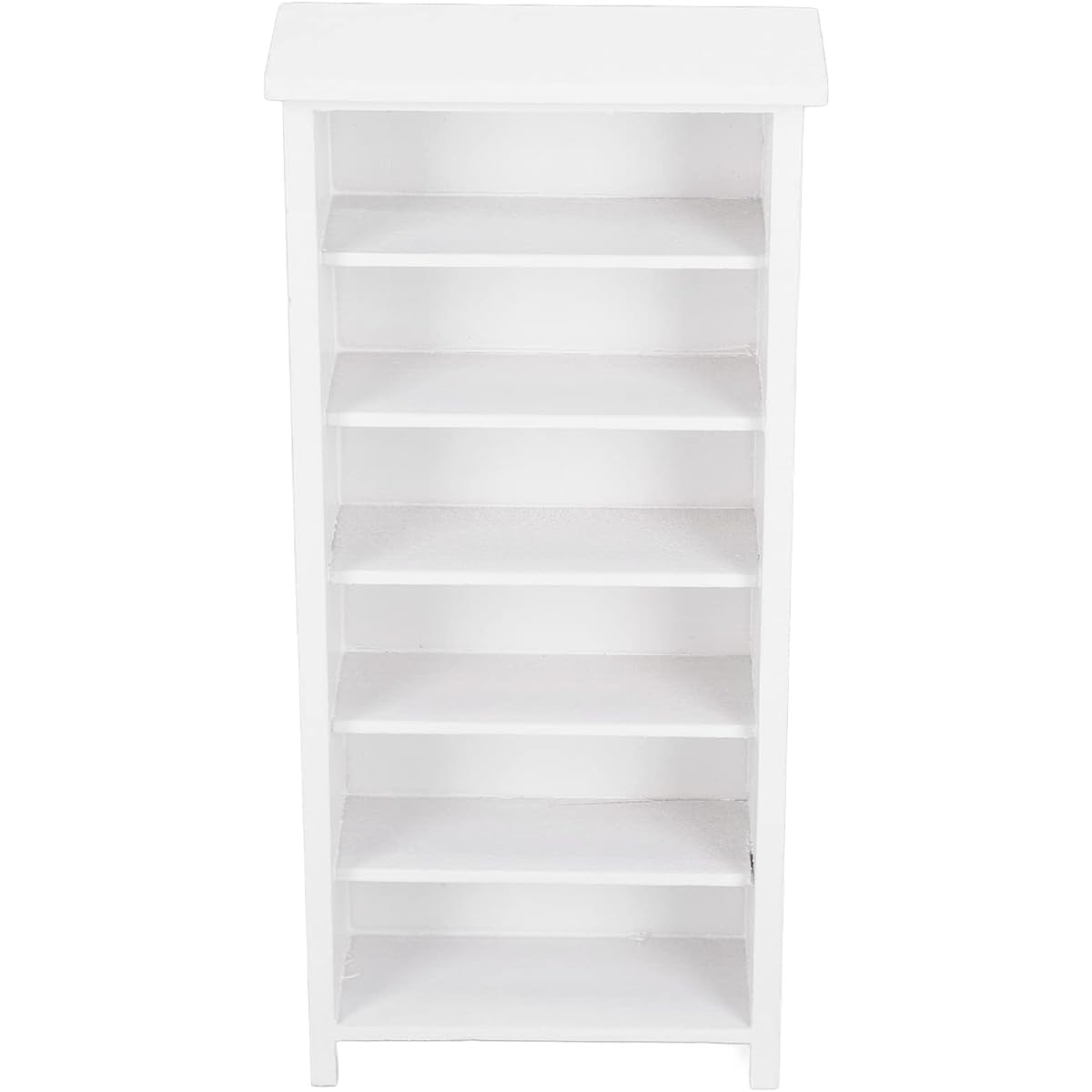 Agatige Dollhouse Bookshelf 1/12 Scale Doll Display Case Simulation Dollhouse Decorative Furniture (White)
