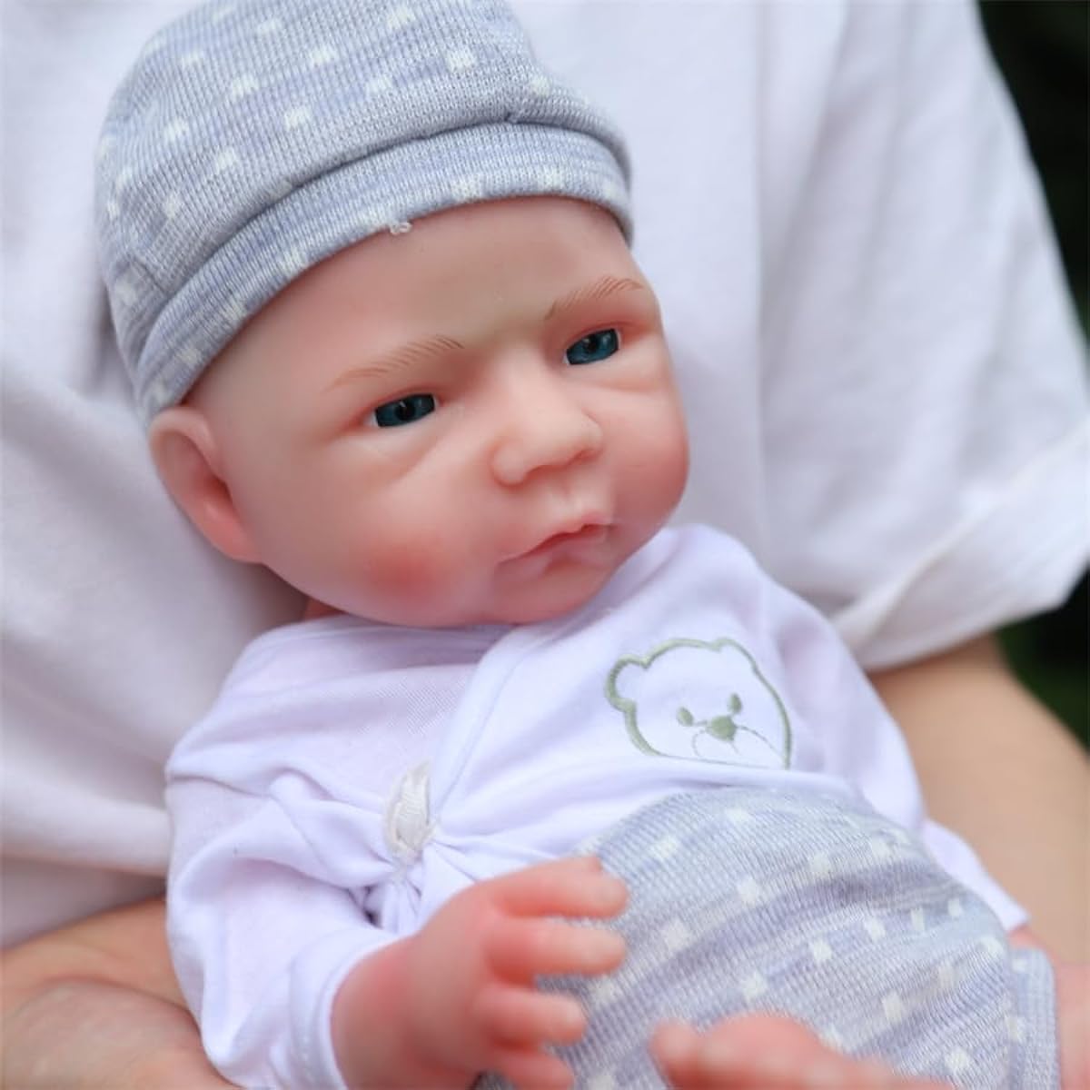 SERENDOLL 18.5 Inch Realistic Full Silicone Baby Doll Can Drink Water Lifelike Reborn Baby Doll Toy Collectible Bald Girl