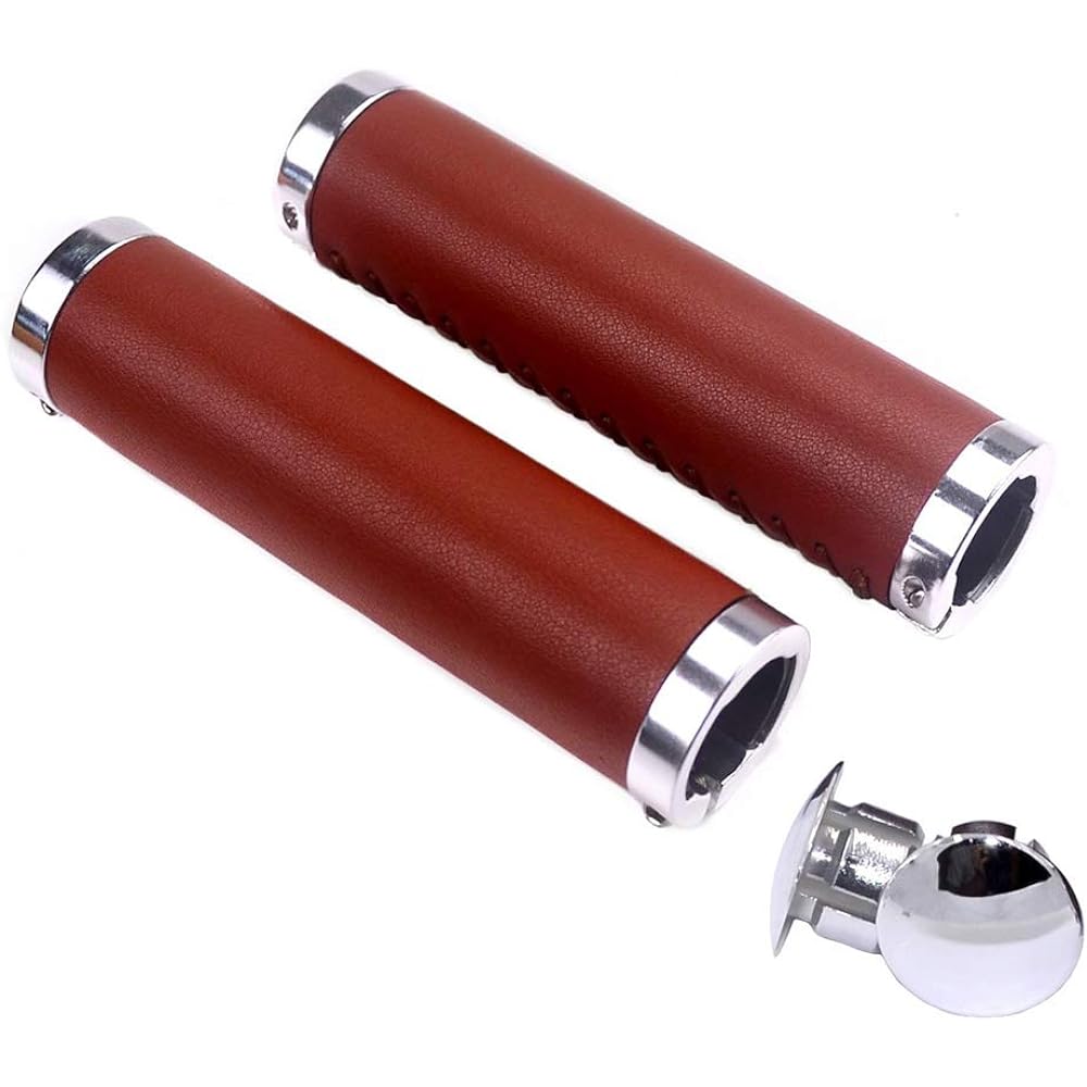UPANBIKE Bike Grips 7/8" PU Handlebar Grips 22.2mm Bicycle Handlebar Grips with End Caps for Mountain Bikes Road Bikes Fixed Gear Bikes