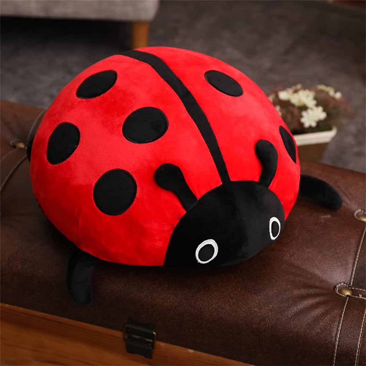 pangcangshu Cute Plush Toy Soft Ladybug Ladybird Insect Hold Doll Pillow Cushion Novelty Kids Birthday Gift (Red, 65cm/25inch)
