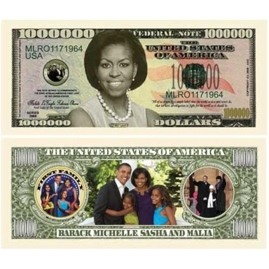 American Art Classics 50 Pack - Michelle Obama - First Lady - First Family Million Dollar Bill - Great Gift for the Obama Family Lover
