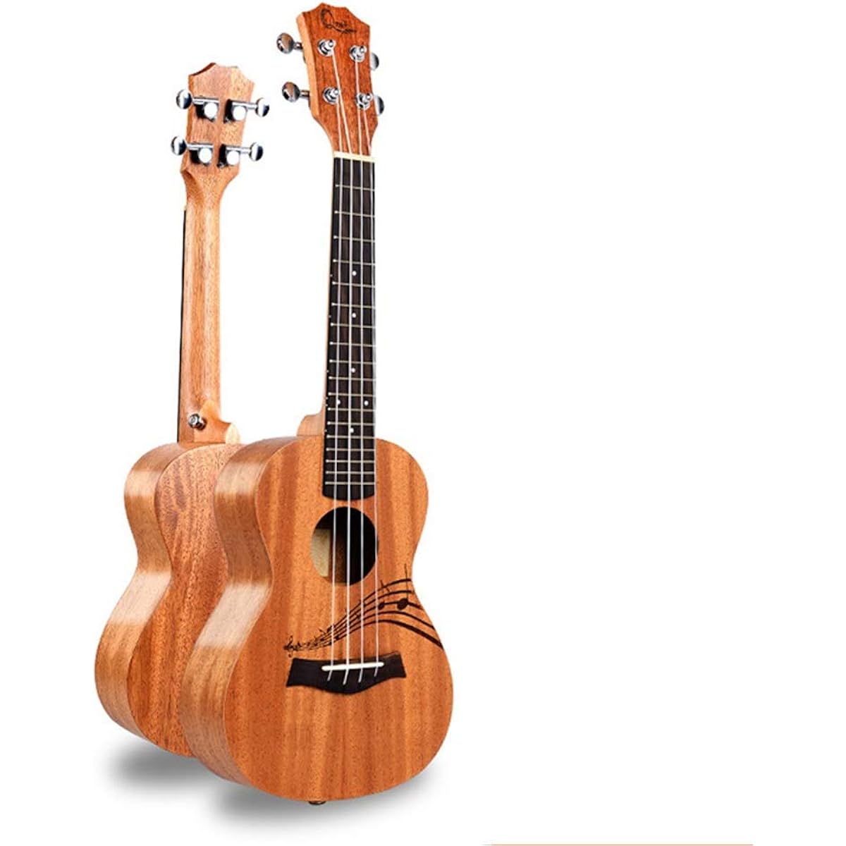 Ukulelete Mahogany Ukulele 4 String Hawaii Guitar Instrument Natural Gift Easy to carry anywhere (Color: Natural, Size: 23inches)