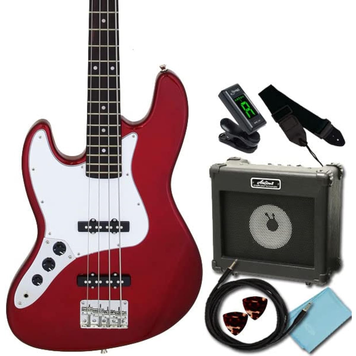 Bass Beginner's Guide Legend LJB-Z LH CA Legend Jazz Bass Type Left Handed Model 8 Piece Basic Set