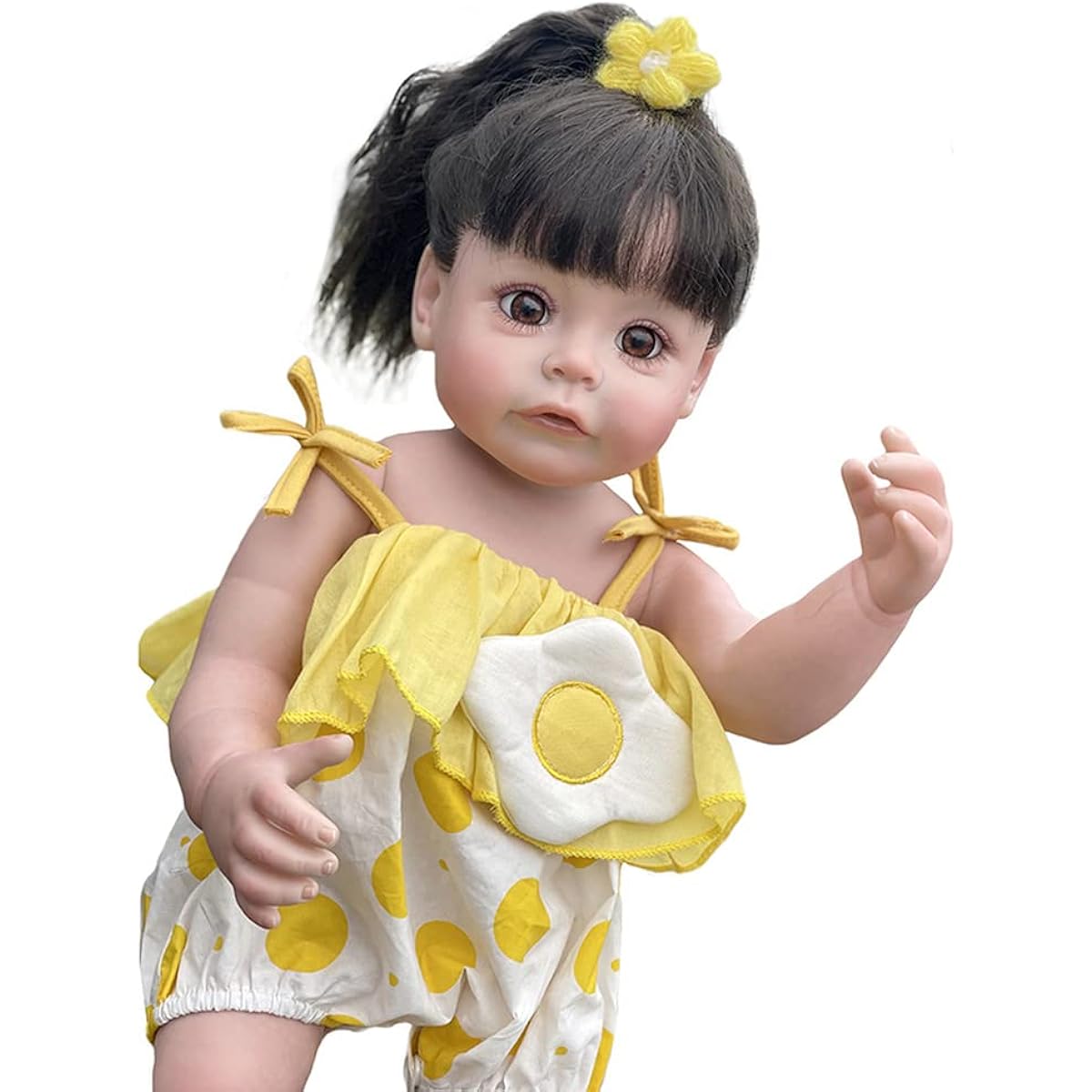 Lonian 22inch 55cm Reborn Baby Girl Doll Full Silicone Body Toy Doll Gift for Kids Play (4232)