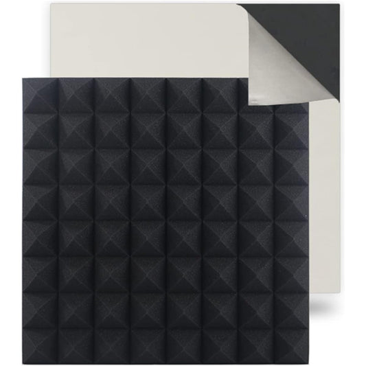 10 Pack Acoustic Foam Sound Absorbing Wall Tiles with Adhesive Backing Noise Reduction Fireproof Soundproof Foam for Music Room Dance Room (H 50*50*5CM) (B 50*50*5CM)