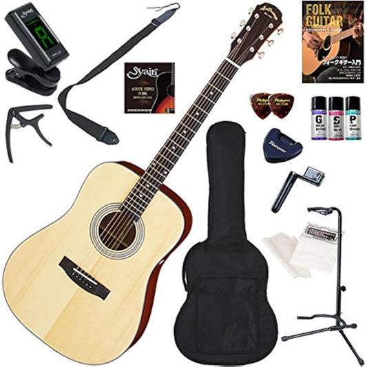 ARIA Acoustic Guitar Beginner's Set Upgraded 15-piece set AD-211/NT (Natural)
