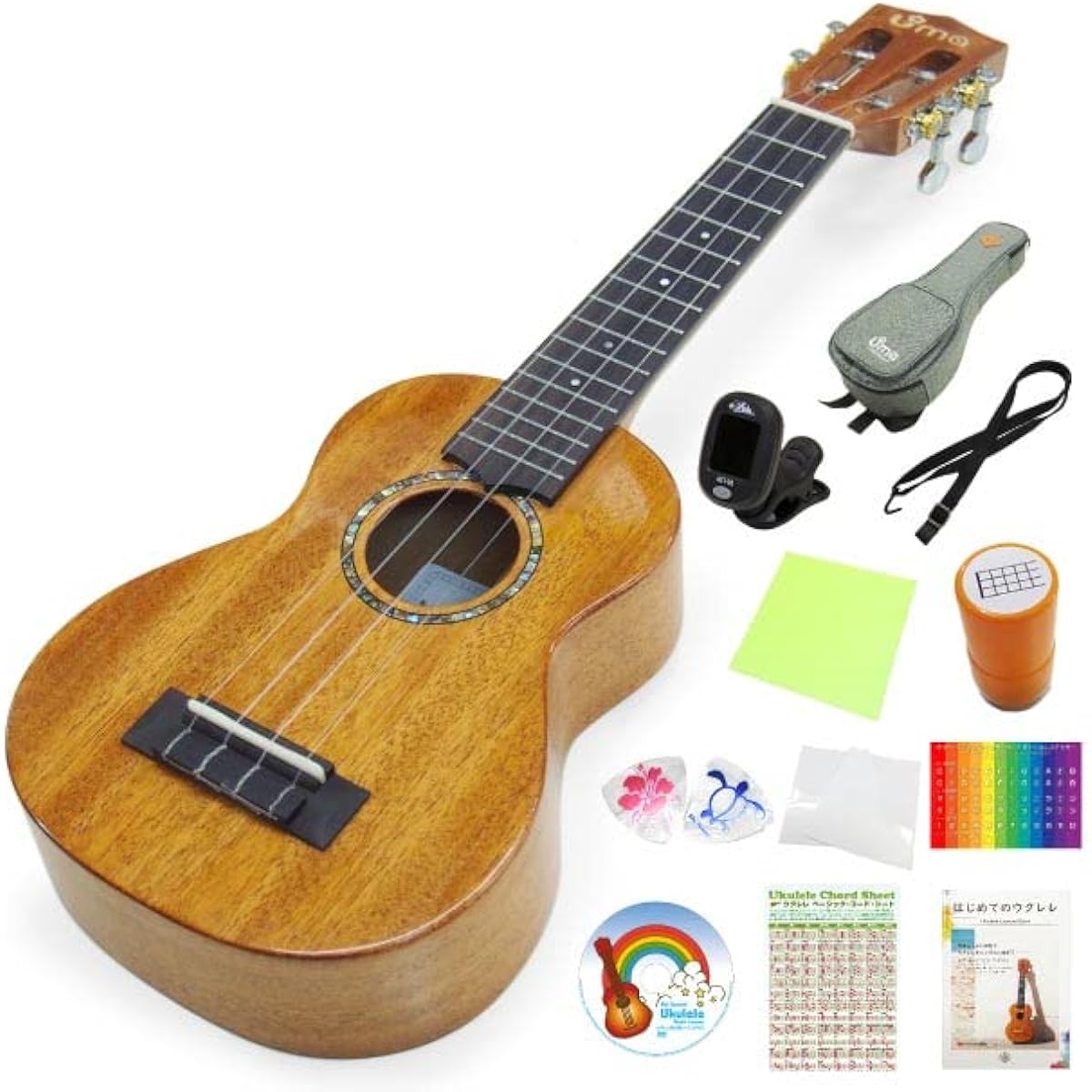 Uma Ukulele UK-20SS N Soprano Size Special 12-piece Set Mahogany All Solid TR music [String Height Adjusted] [Taiwan Brand] [Sweet-sounding Mahogany] (u)