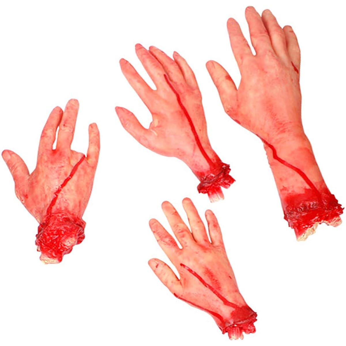 VORCOOL 4pcs Halloween Hands and Feet Set Scary Bloody Broken Body Parts Halloween Props Decorations Haunted House Prank Decorations