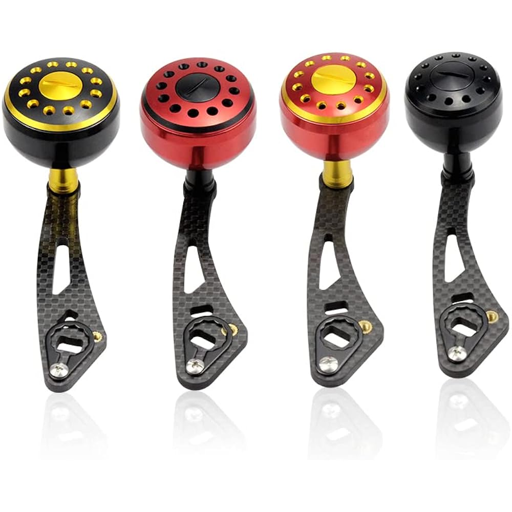 VISPREA Reel Parts Baitcasting Reel Drum Reel Handle Aluminum Alloy Carbon 92.7mm 109mm Handle Knob Shimano Shimano Daiwa Daiwa Abu Garcia Custom Parts Replacement YU74