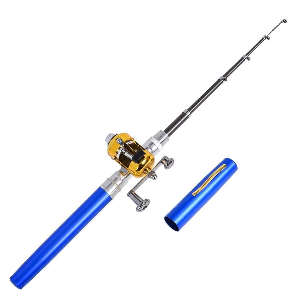 [Karokak] Portable Pen-shaped Fishing Rod, Fishing Fishing Rod, Pen-shaped Rod, Pocket Rod, Reel Set, Compact Rod, Spinning Reel, Portable, Ultra-lightweight, Easy to Carry, Fishing Tools, Pen-shaped Fishing Rod