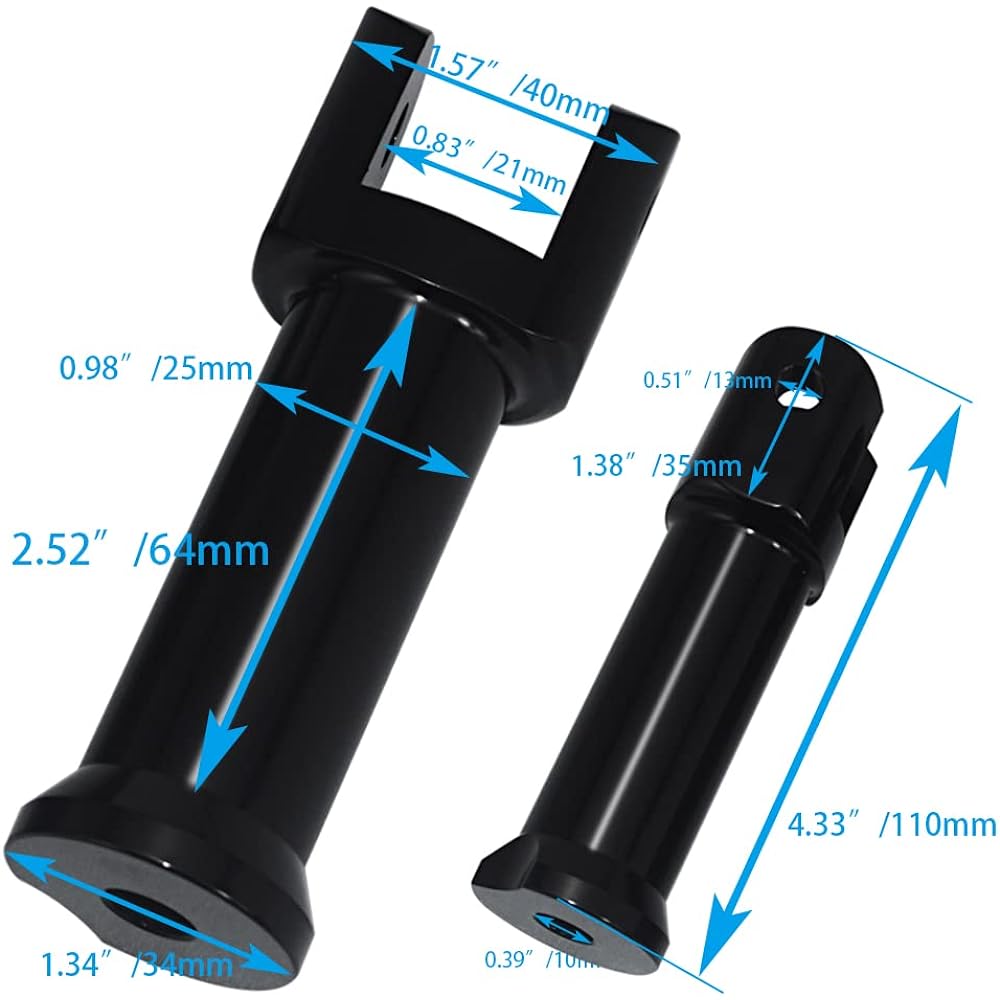 ONETK Gloss Black Finish Left and Right Passenger Footpeg Supports for 2018-2020 Harley-Davidson Softail Models