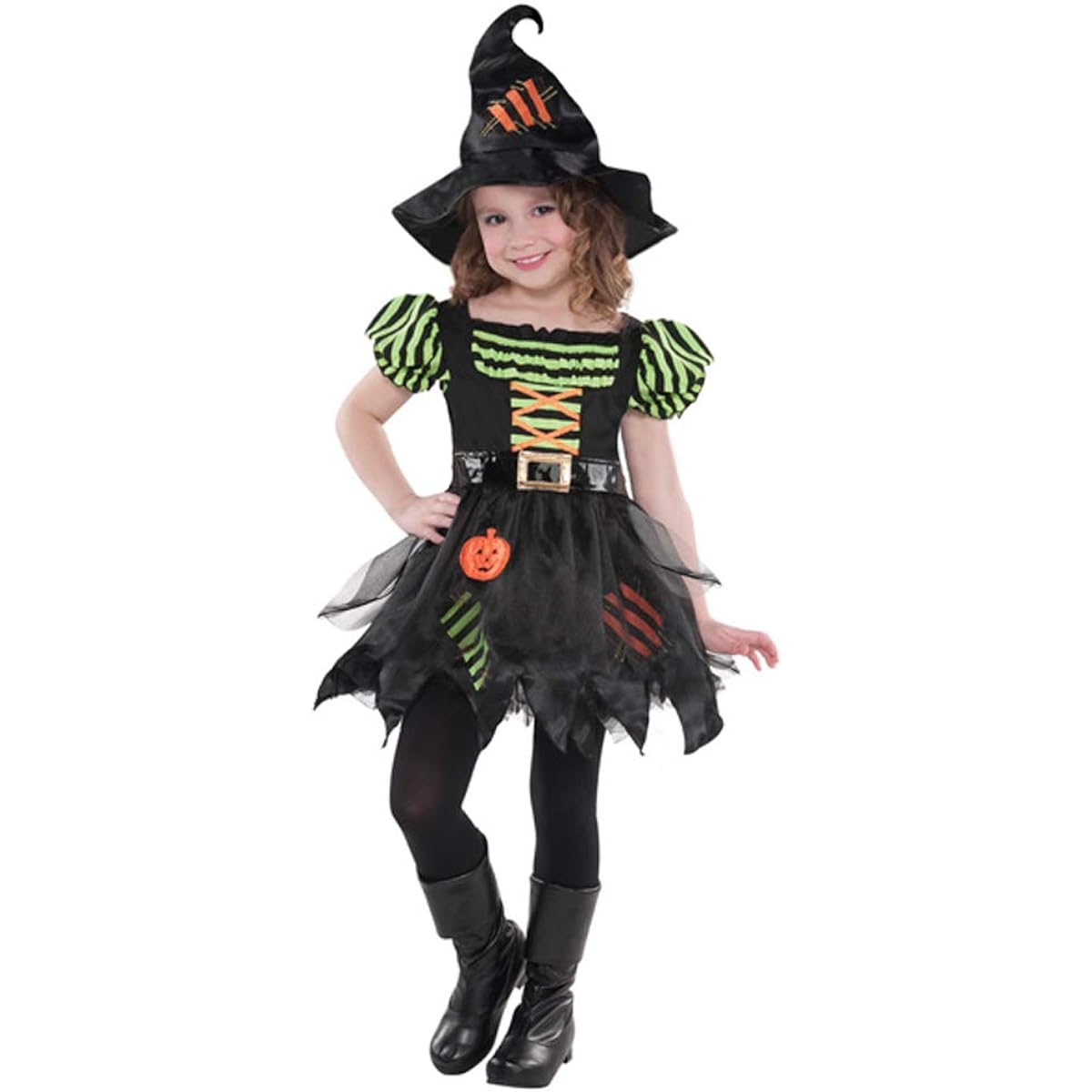 (Medium (8-10)) - Juniors Pumpkin Patch Witch Costume