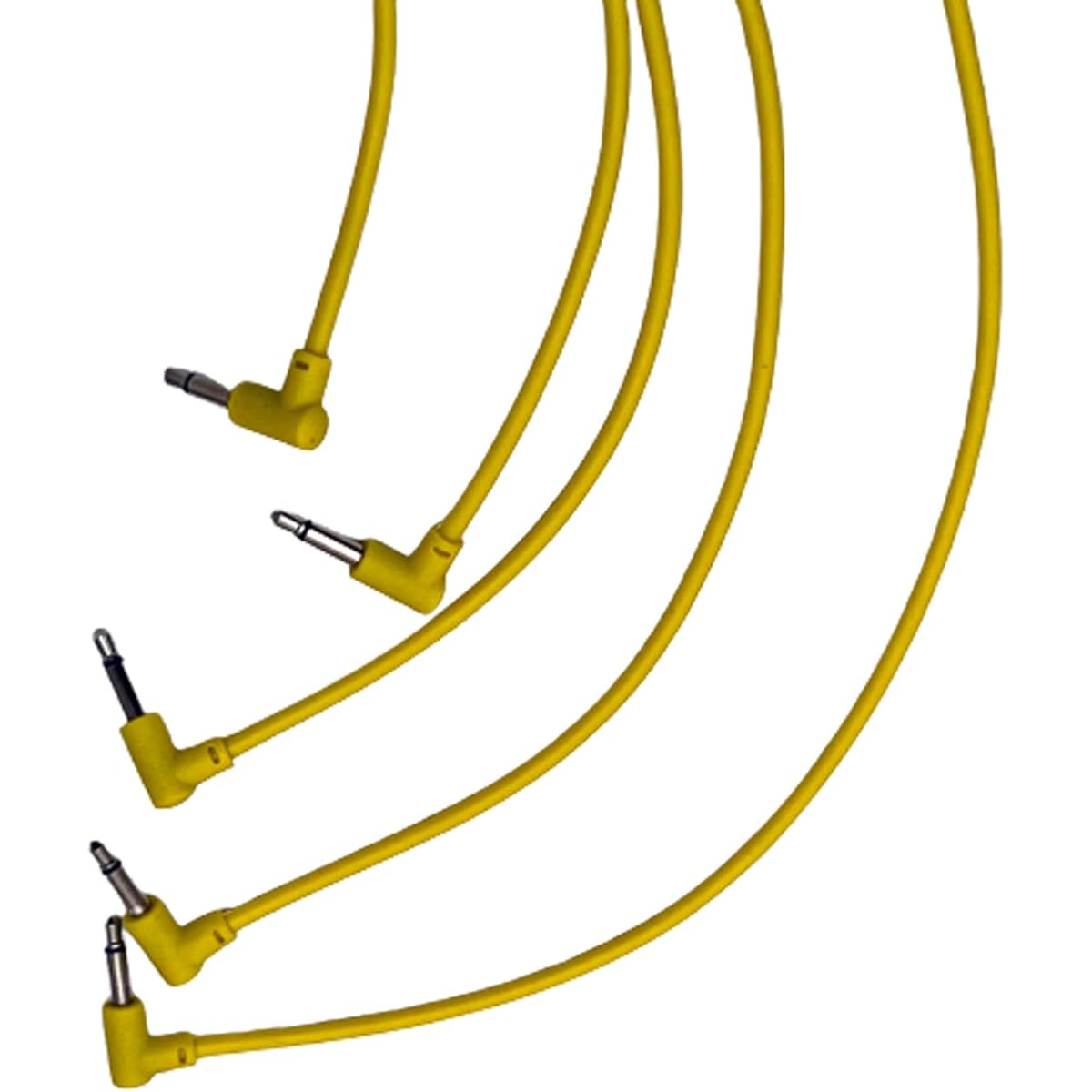 Luigis Modular M-PAR Right Angle Eurorack Patch Cables - 5-Pack of 12 Yellow Cables (30cm)