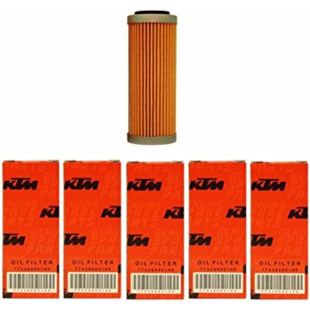 OEM KTM Oil Filter 5 Pack 350 400 450 500 530 EXC-F SX-F XC-F XCF-W Facts ED 2008-2018 5X 77338005100